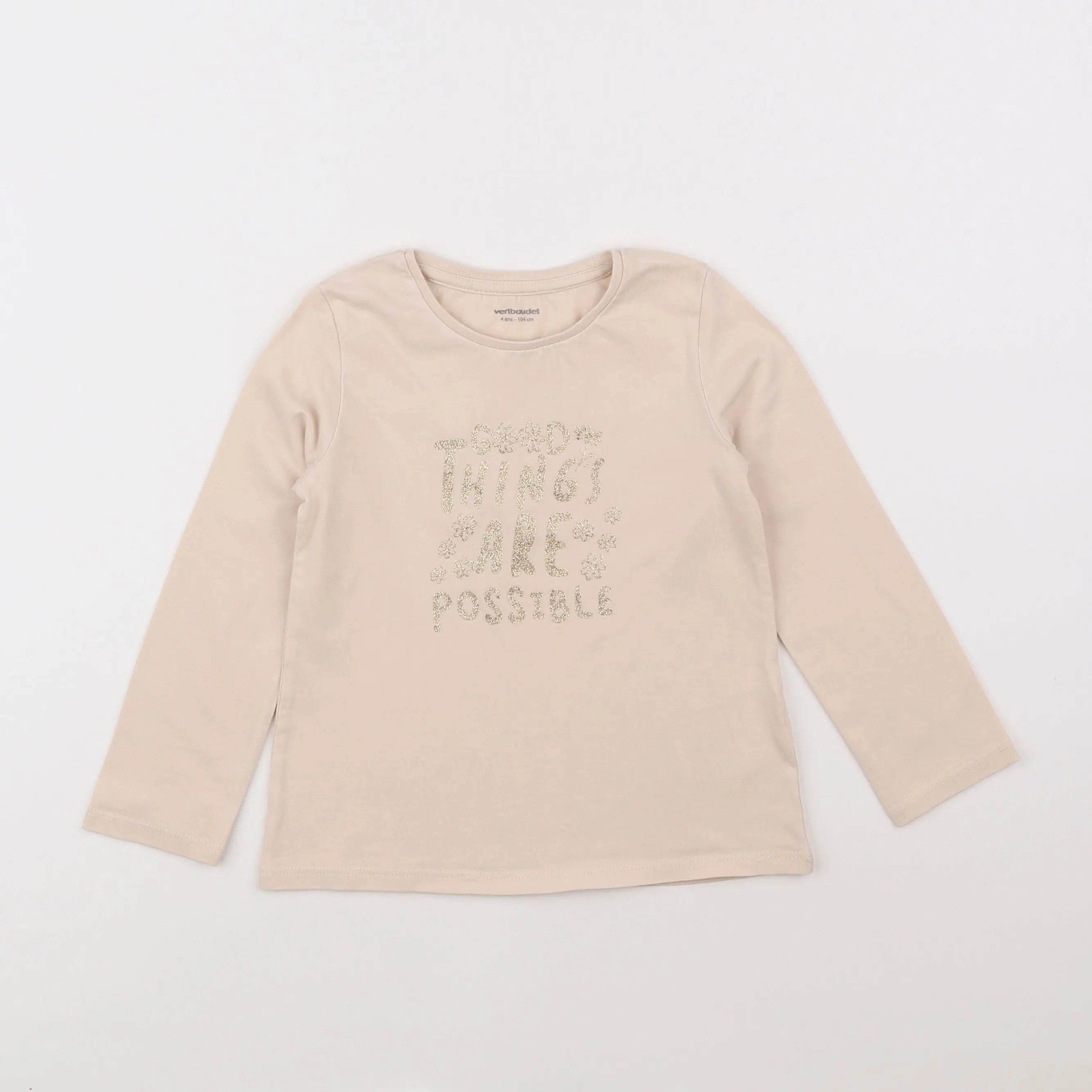 Vertbaudet - tee-shirt rose - 4 ans
