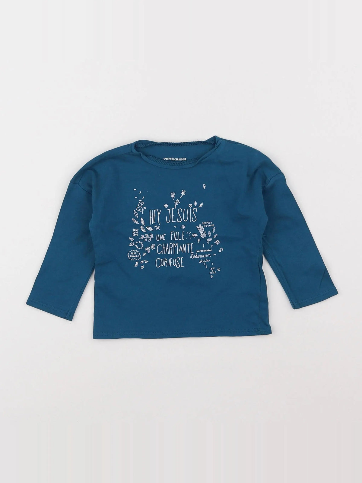 Vertbaudet - tee-shirt bleu - 6 mois