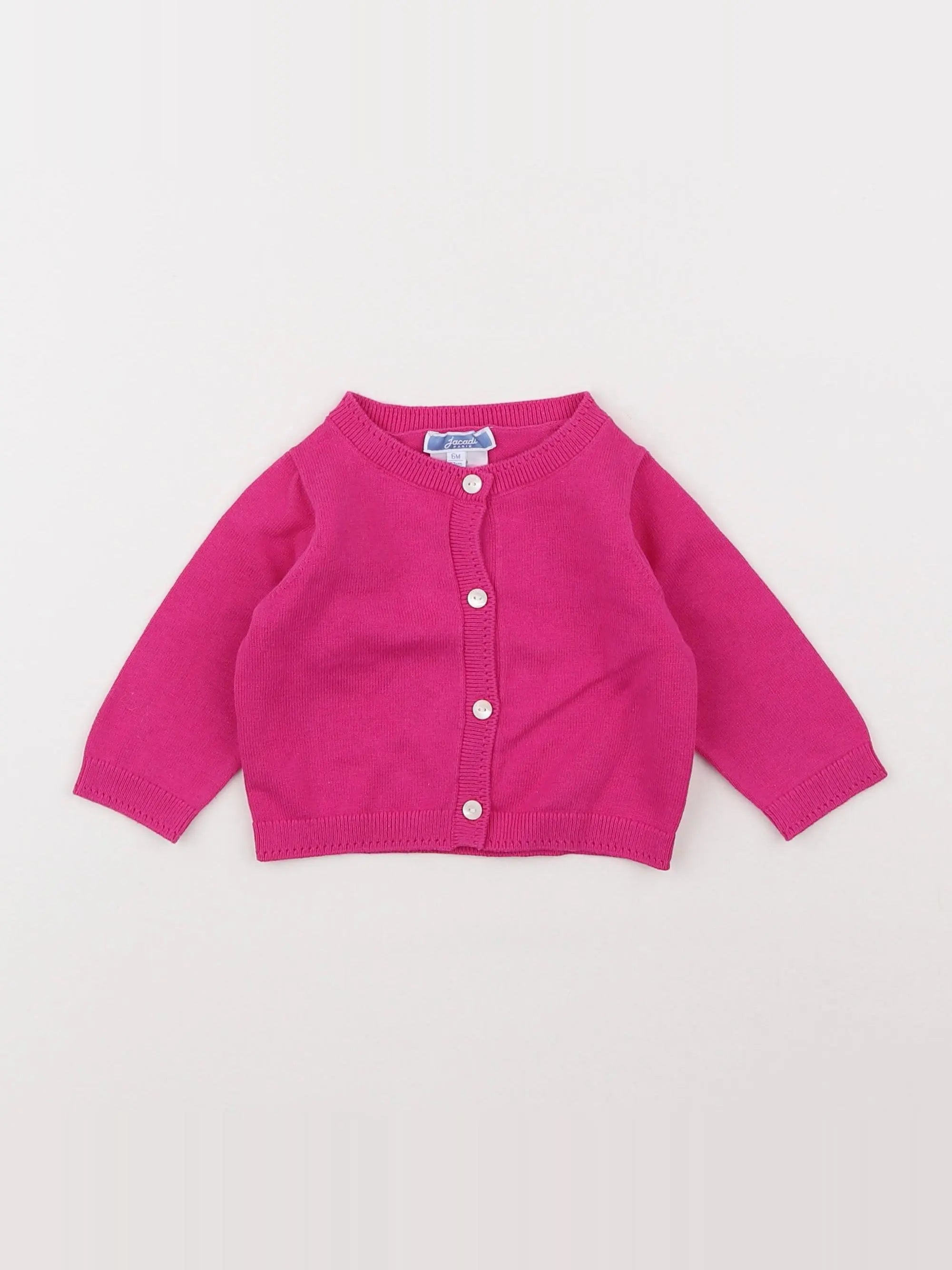 Jacadi - gilet coton rose - 6 mois