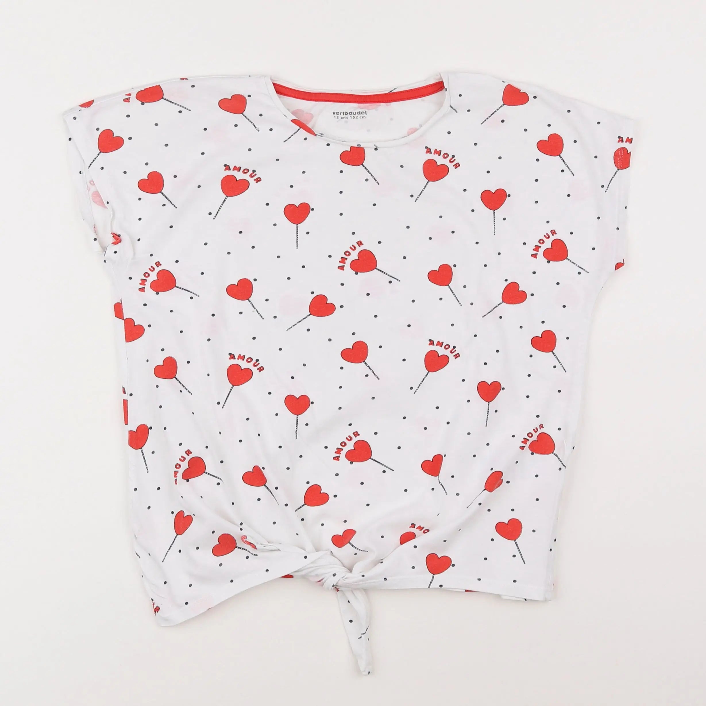 Vertbaudet - tee-shirt rouge - 12 ans