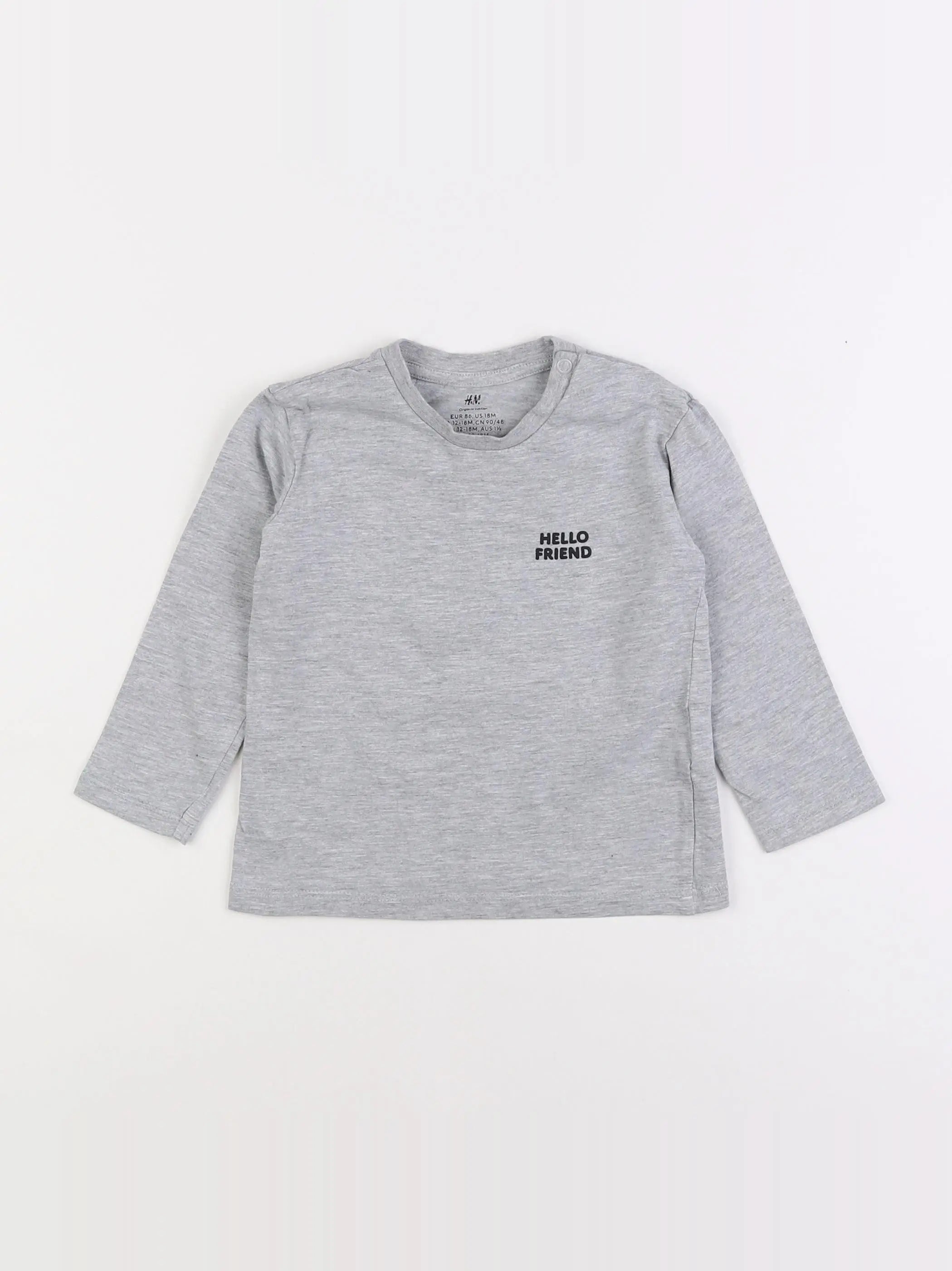 H&M - tee-shirt gris - 12/18 mois