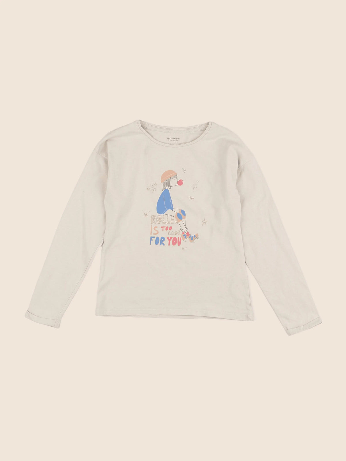 Vertbaudet - tee-shirt marron - 8 ans