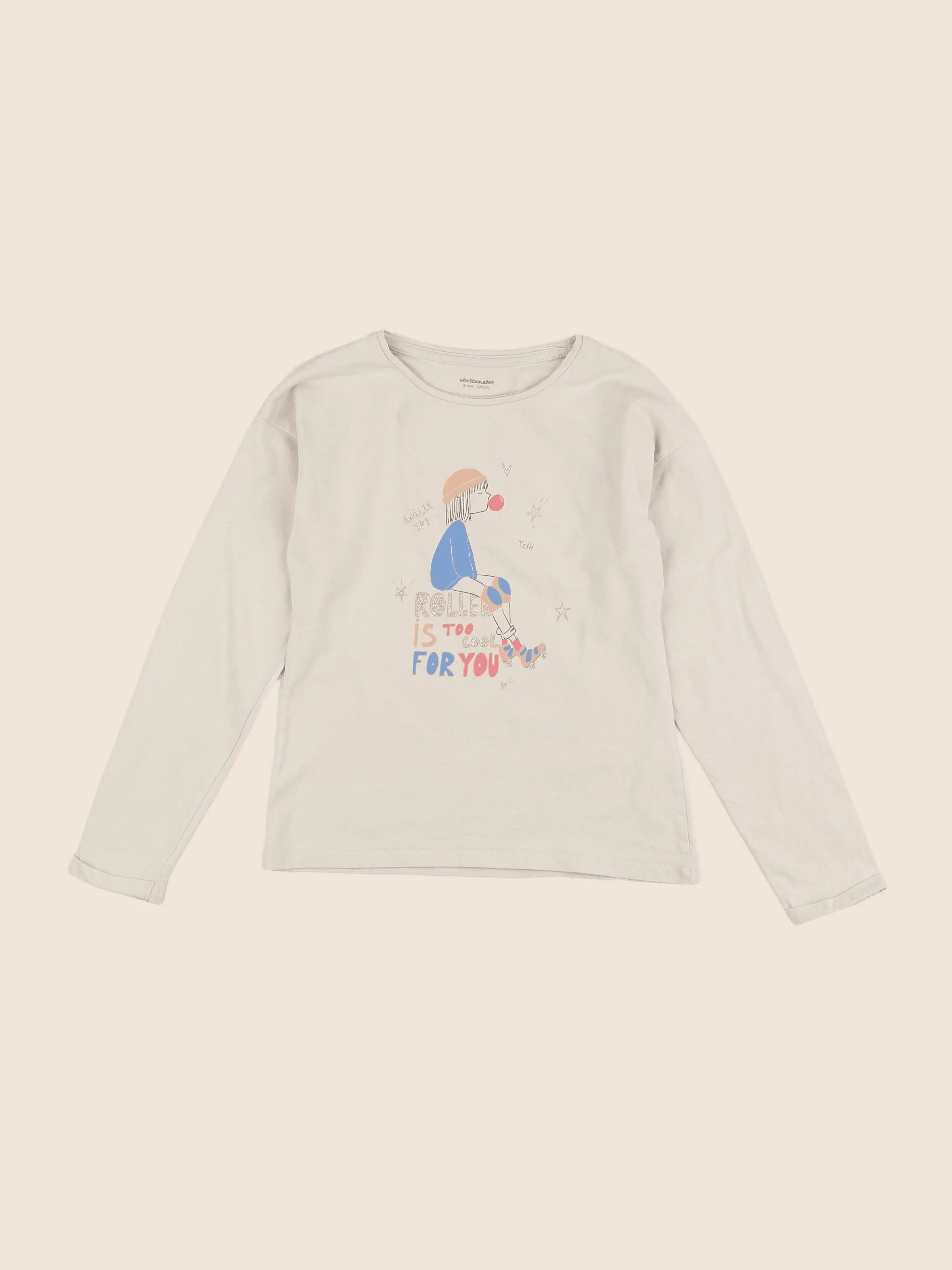 Vertbaudet - tee-shirt marron - 8 ans