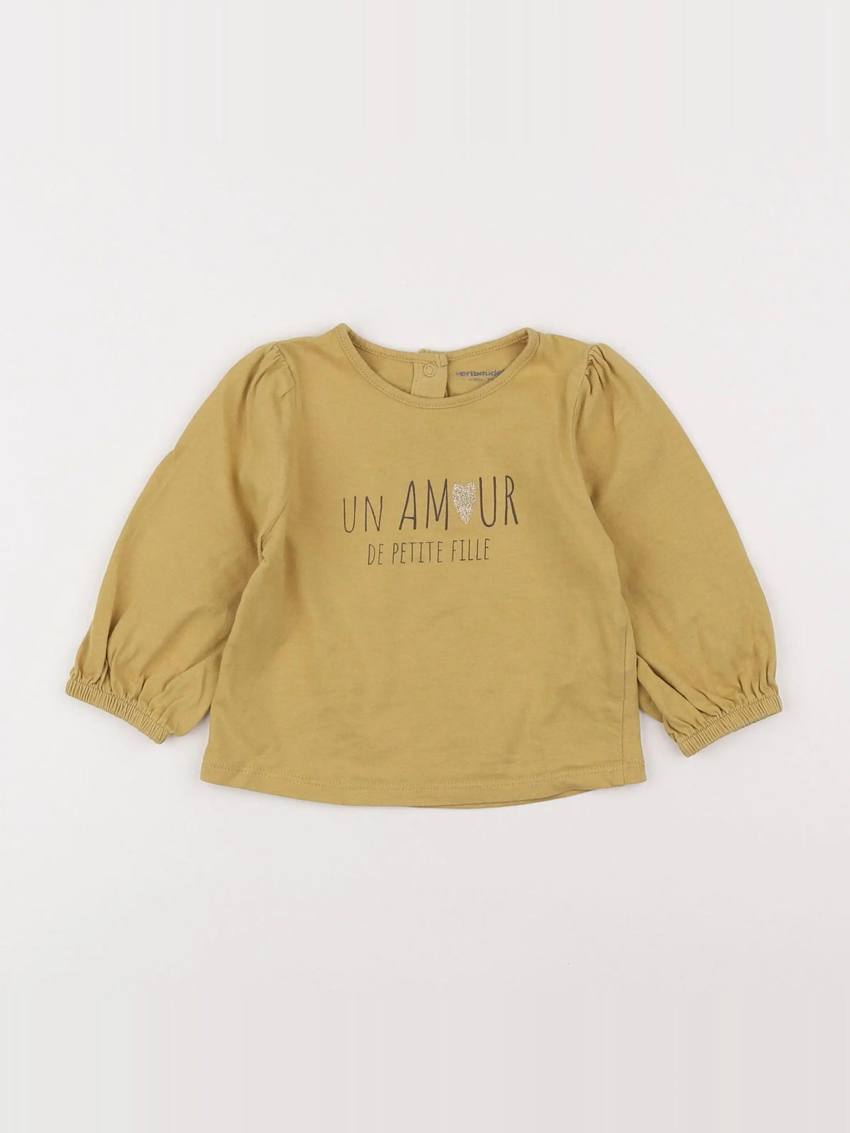 Vertbaudet - tee-shirt jaune - 9/12 mois