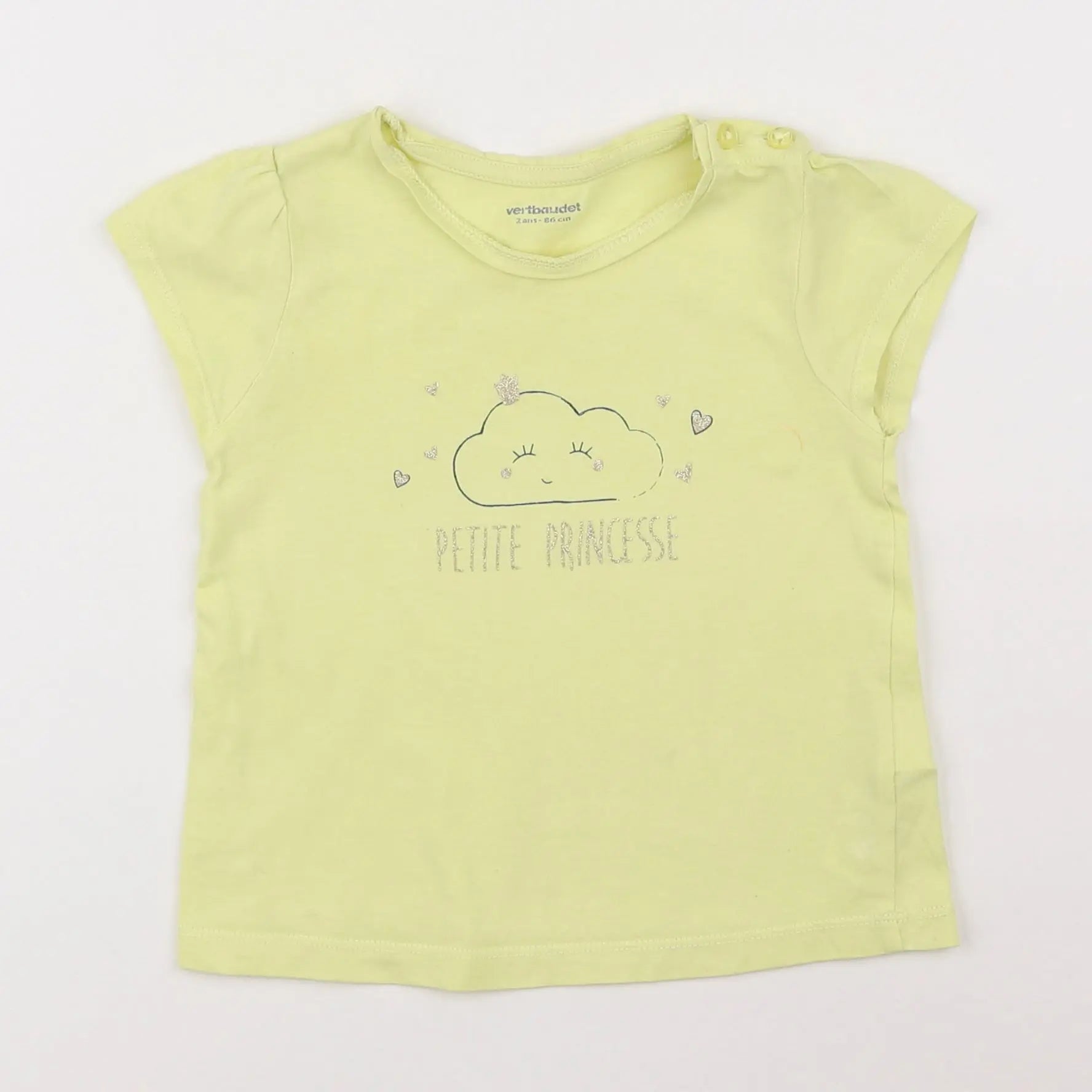 Vertbaudet - tee-shirt jaune - 2 ans