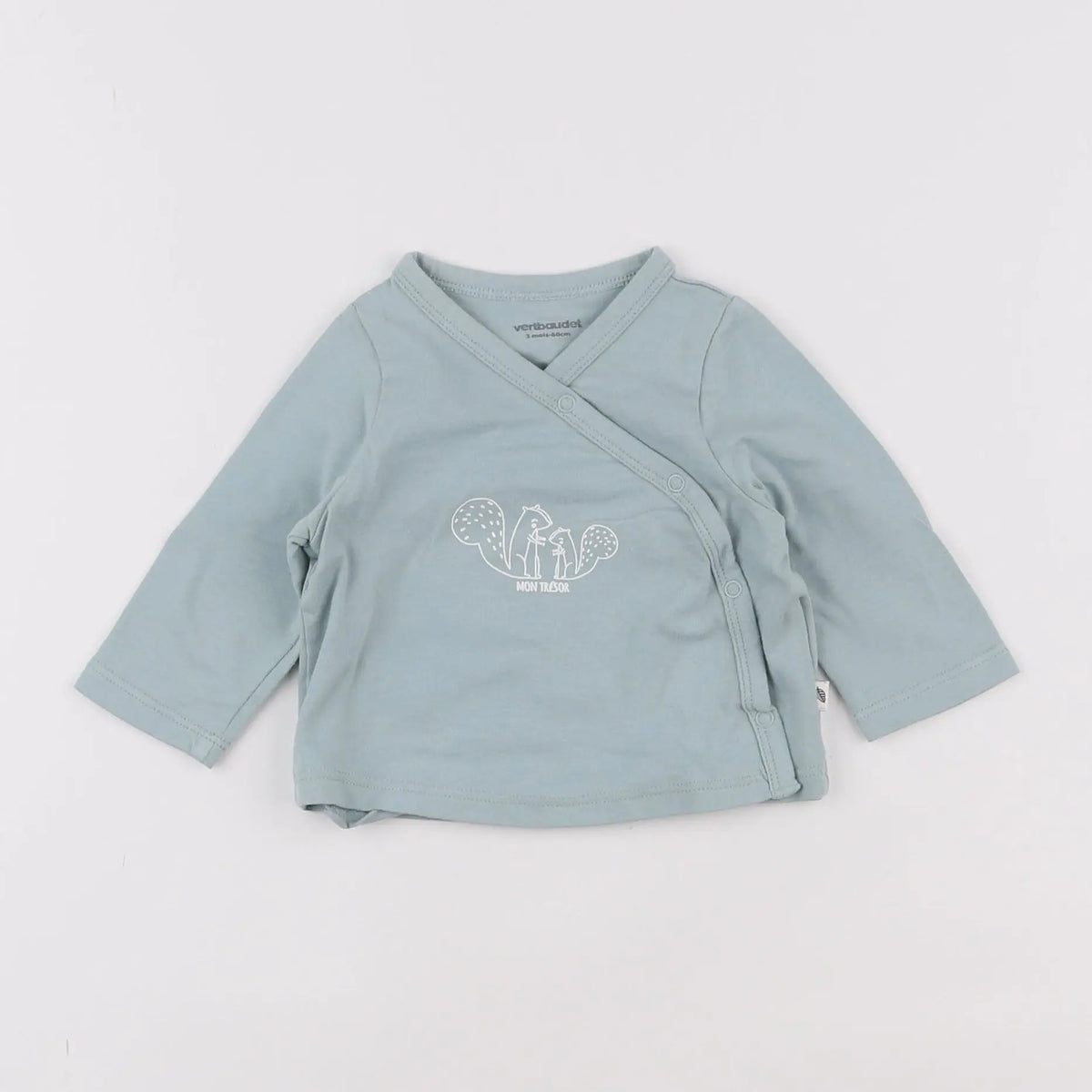 Vertbaudet - tee-shirt bleu - 3 mois