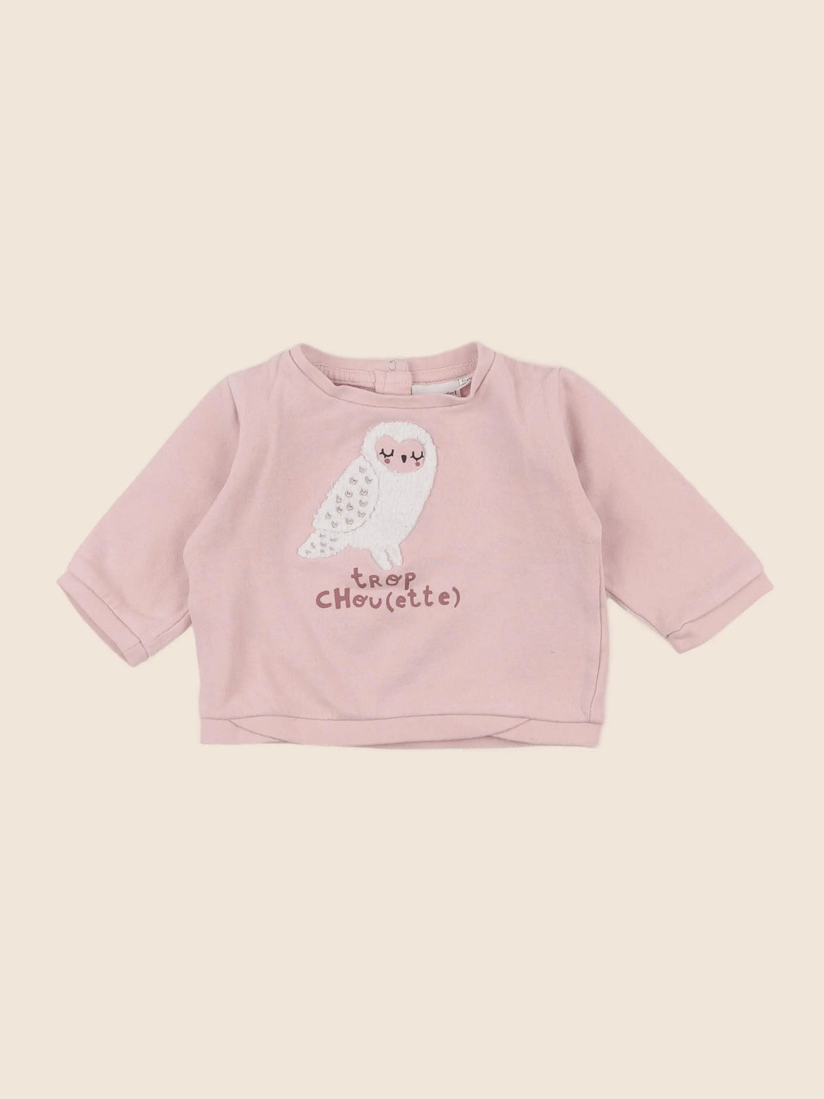 Vertbaudet - sweat rose - 6 mois