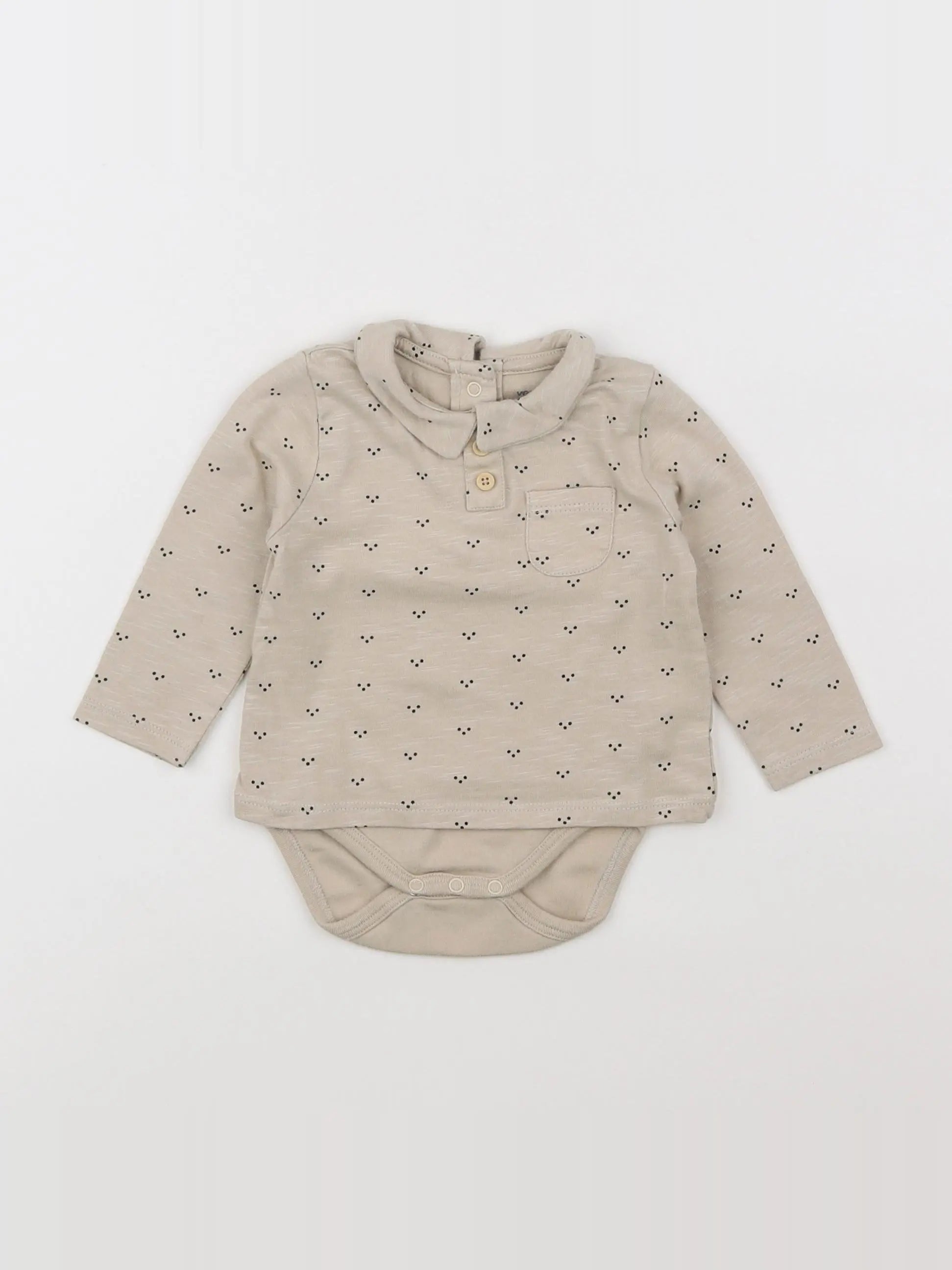 Vertbaudet - body tee-shirt beige - 3 mois