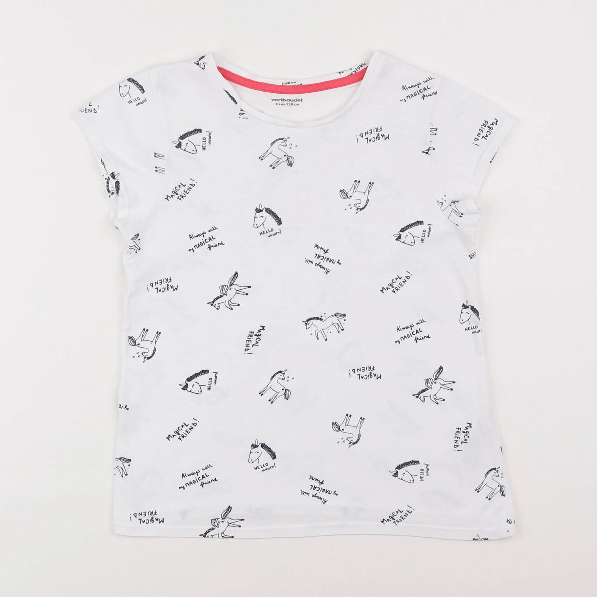 Vertbaudet - tee-shirt blanc - 8 ans