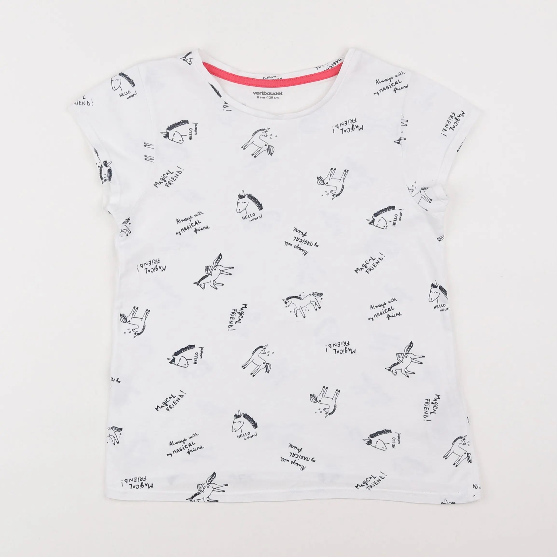 Vertbaudet - tee-shirt blanc - 8 ans