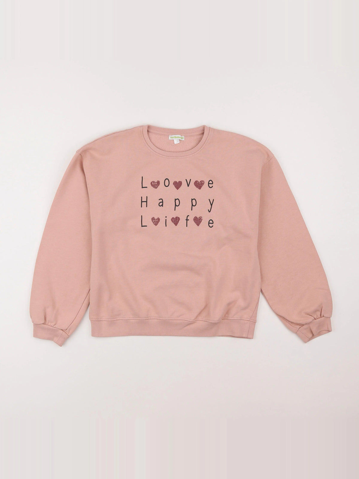 Vertbaudet - sweat rose - 12 ans