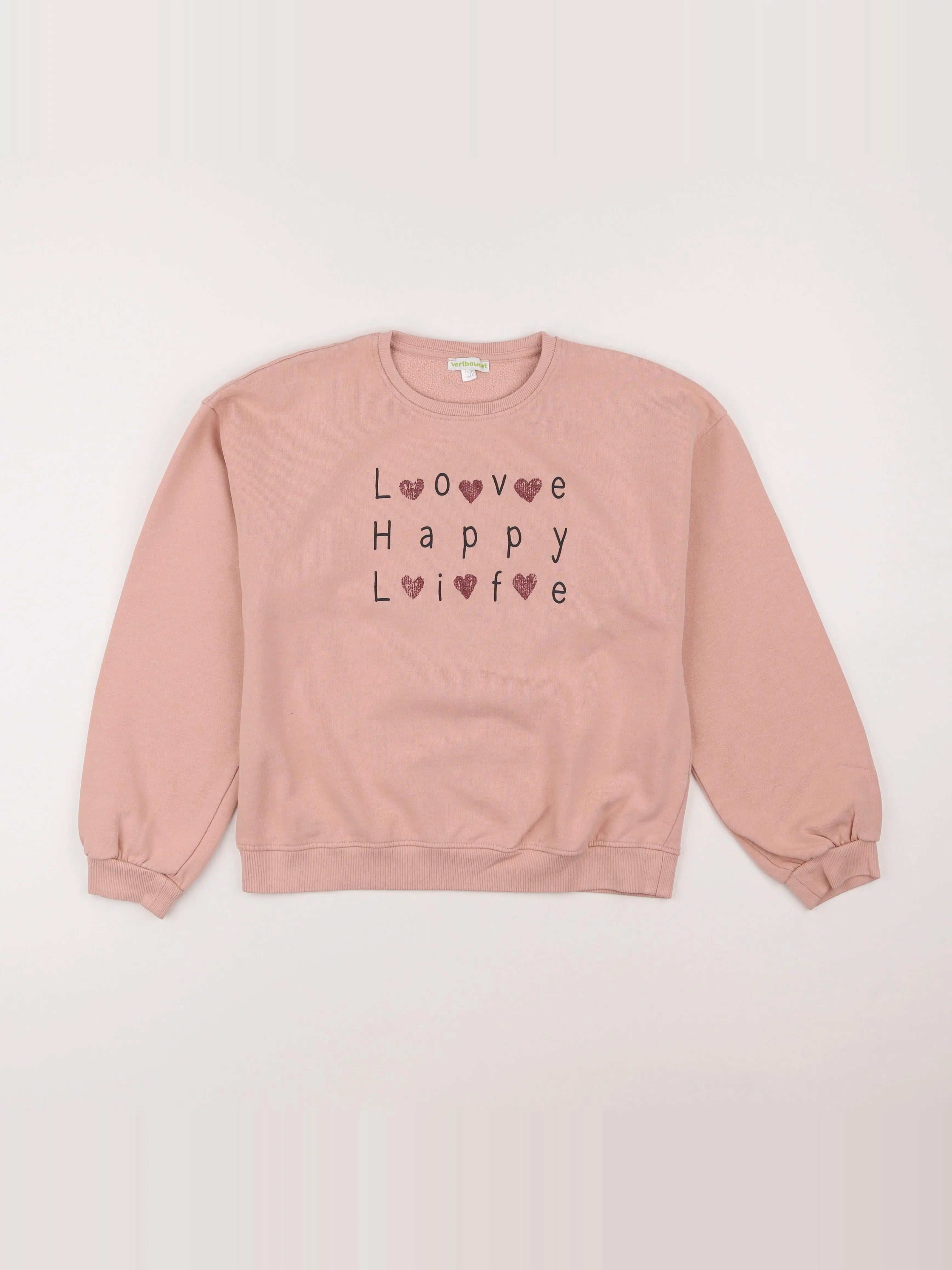 Vertbaudet - sweat rose - 12 ans