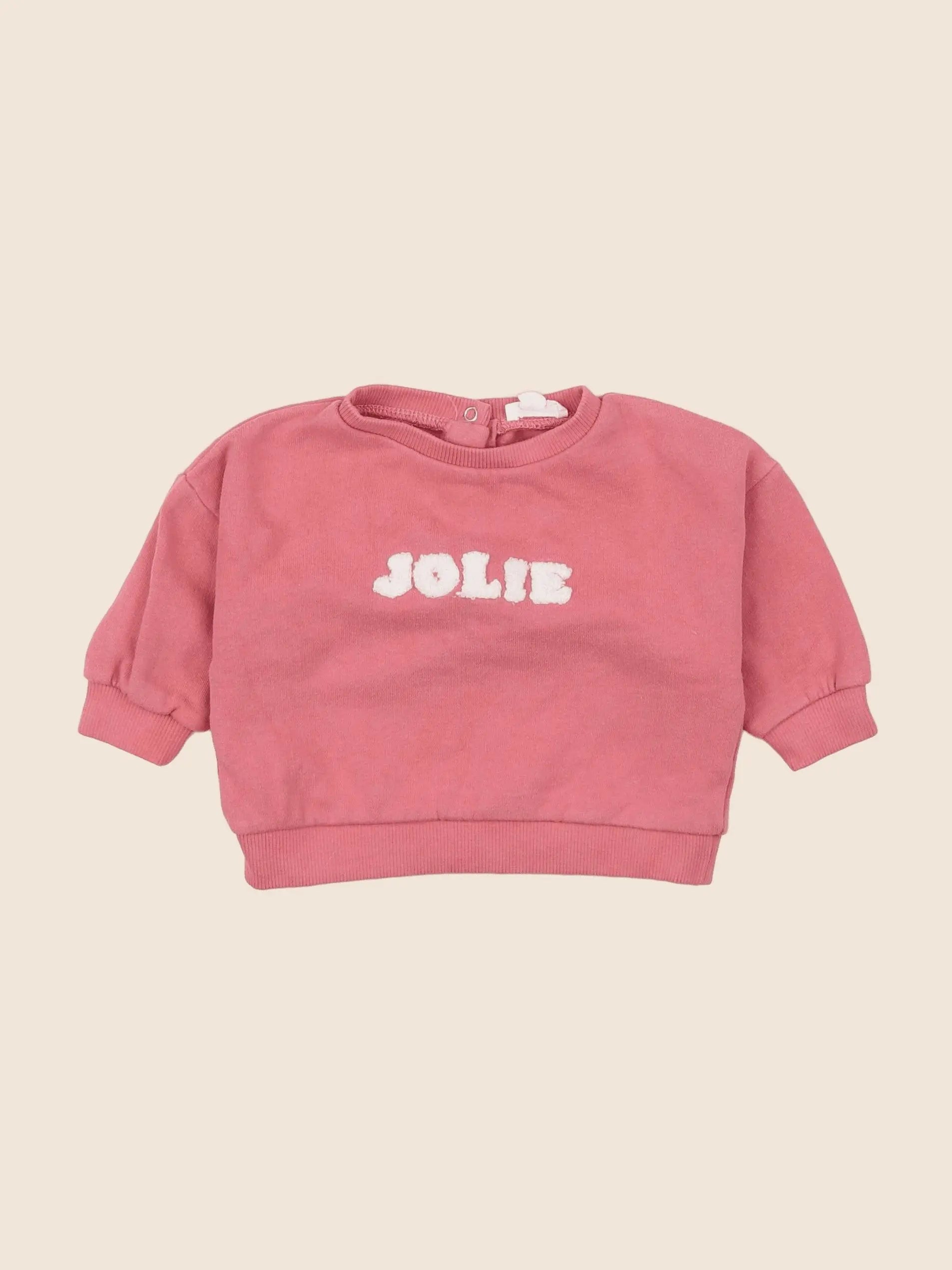 Vertbaudet - sweat rose - 6 mois