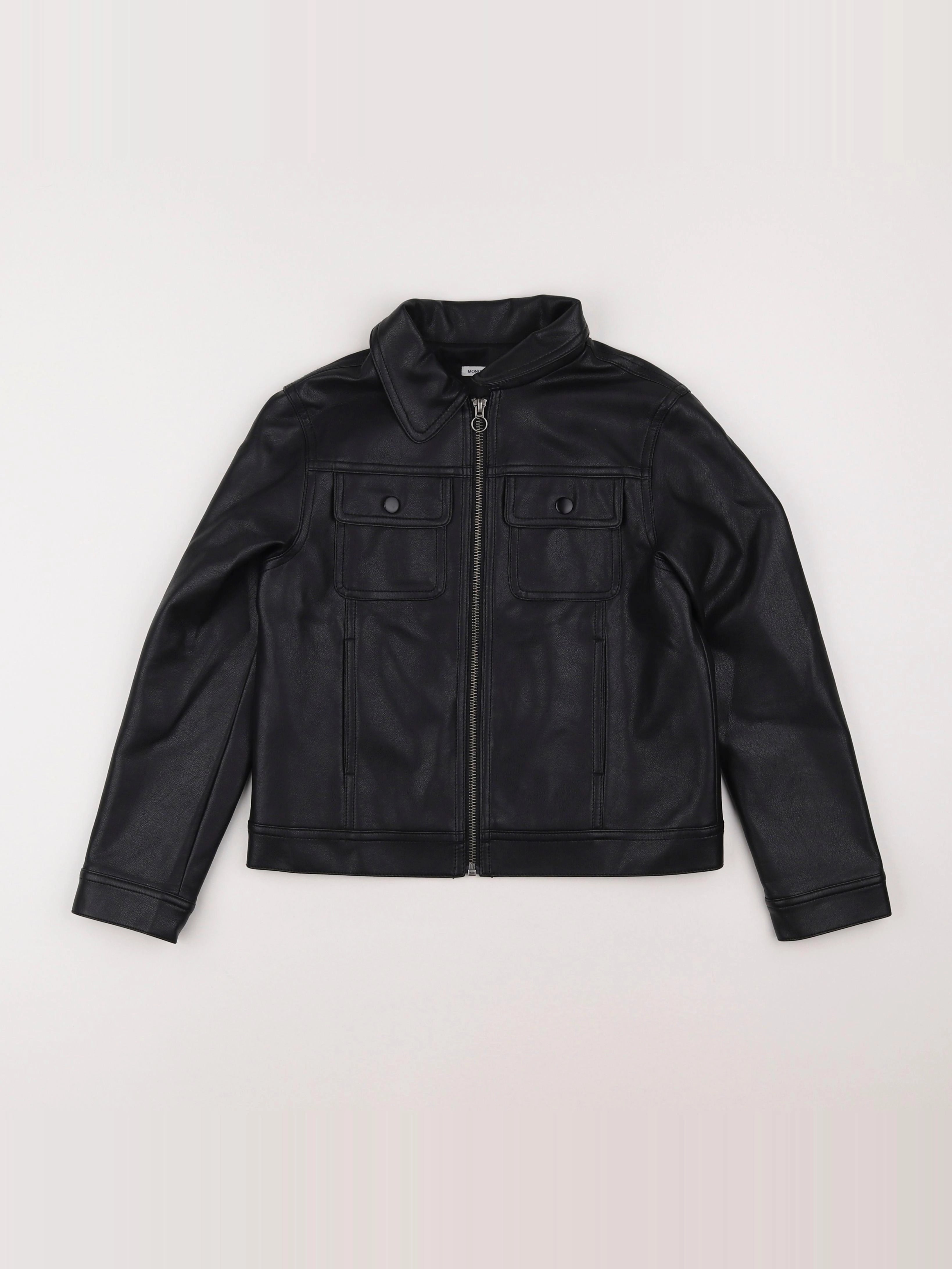 Monoprix - veste simili cuir noir - 10 ans