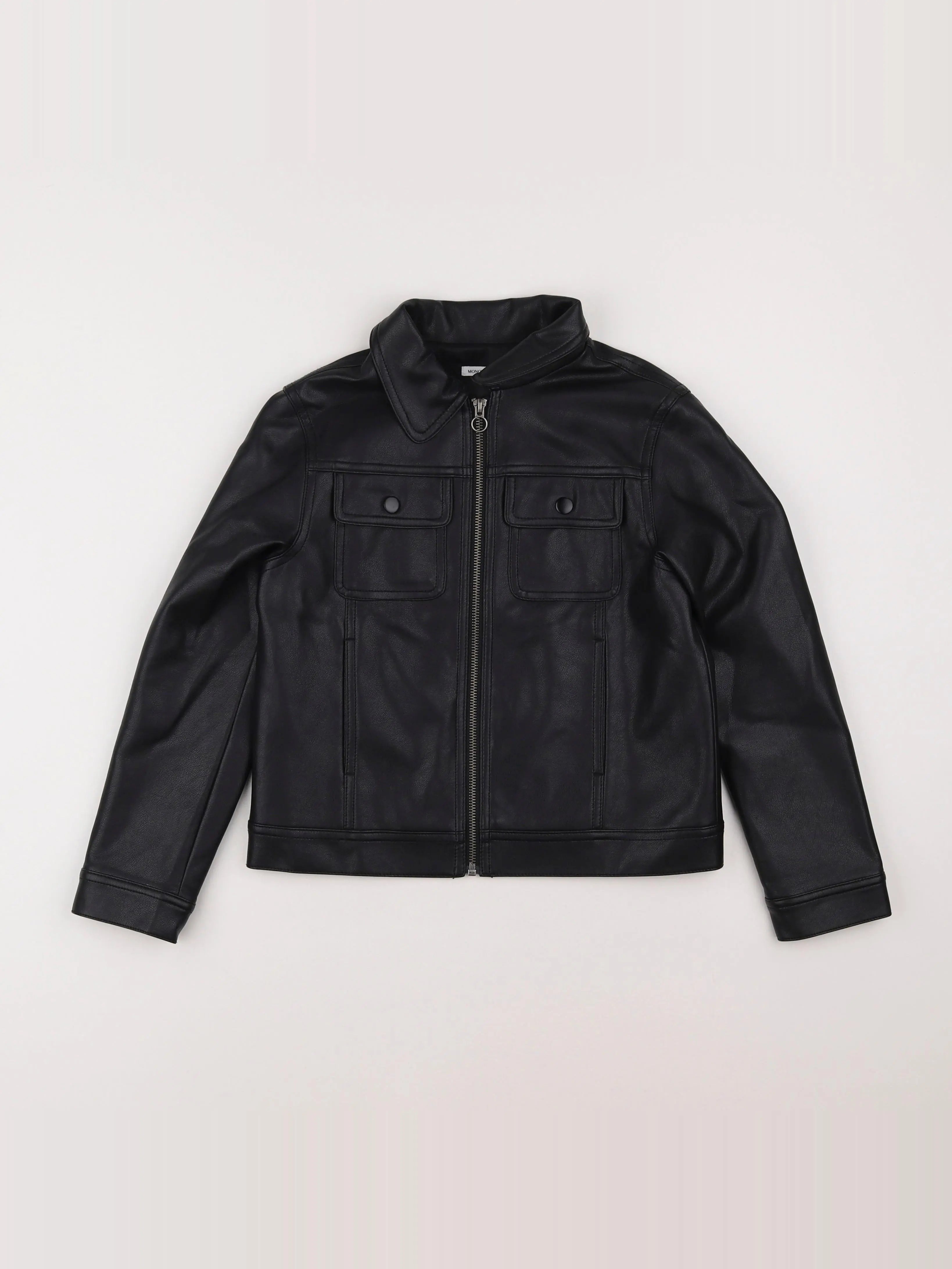 Monoprix - veste simili cuir noir - 10 ans