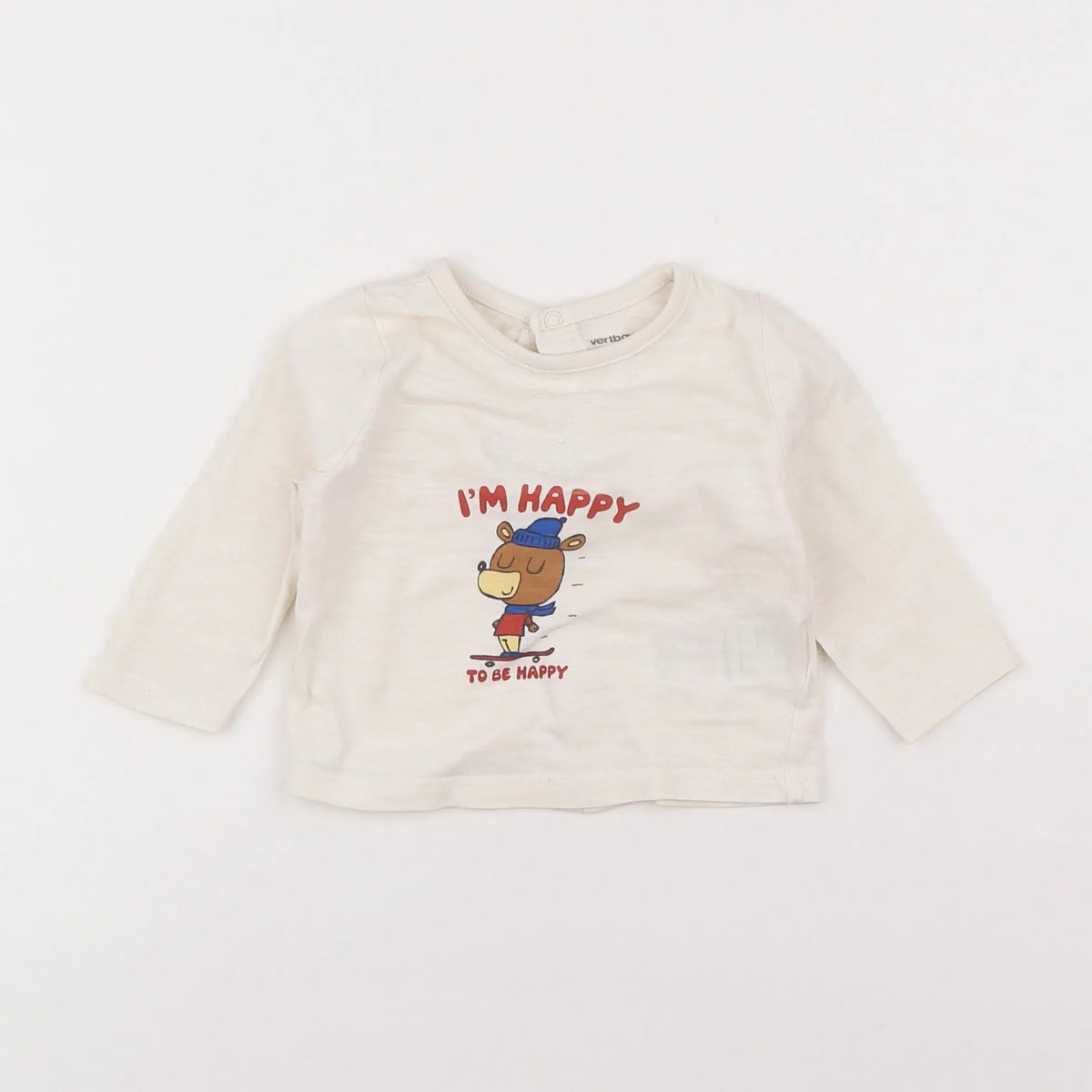 Vertbaudet - tee-shirt blanc - 3 mois