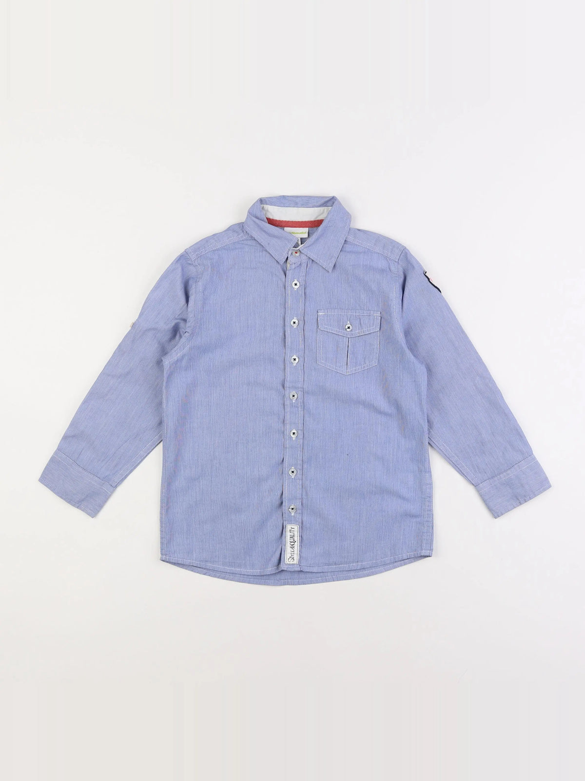 Vertbaudet - chemise imprimé au dos bleu - 6 ans