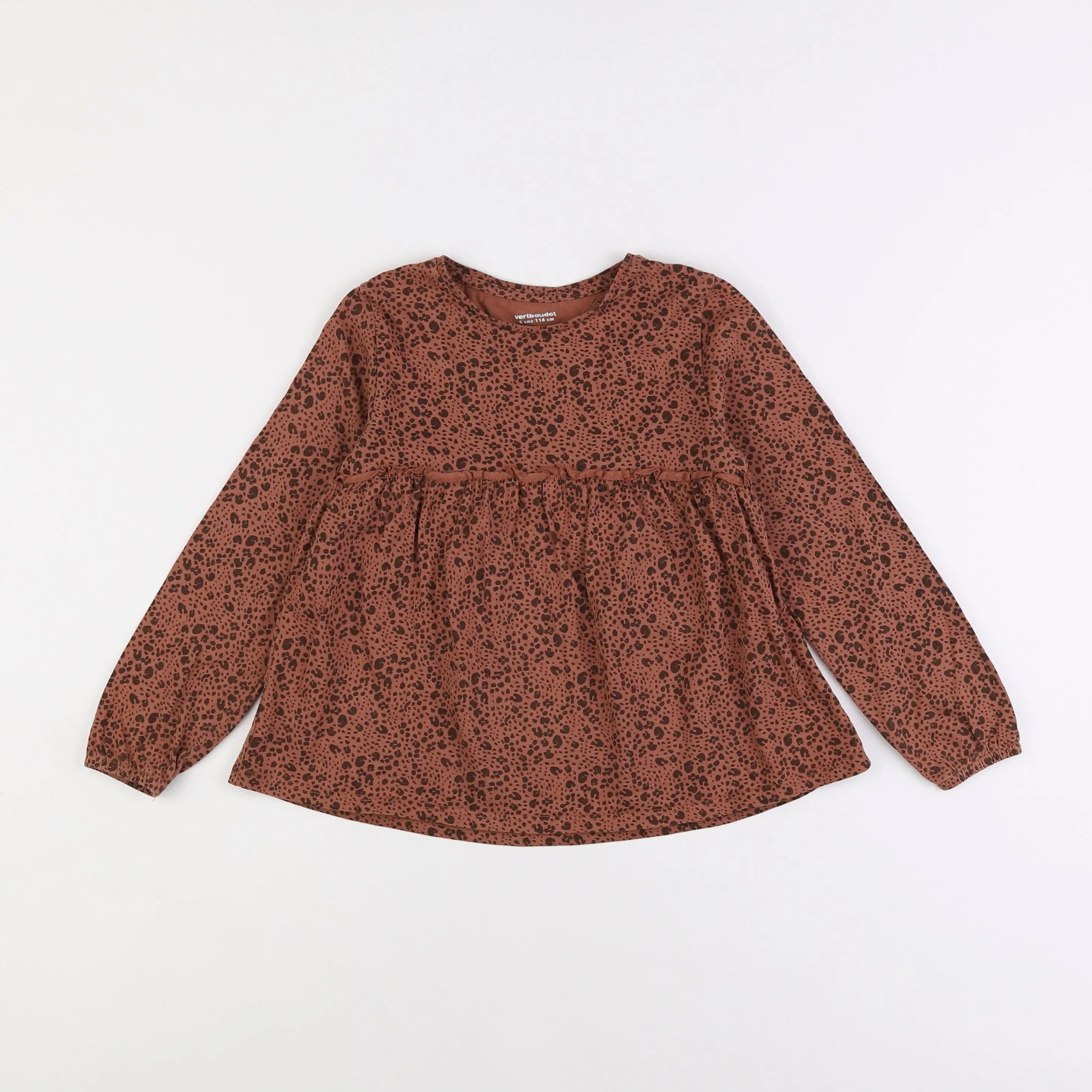 Vertbaudet - tee-shirt marron - 6 ans