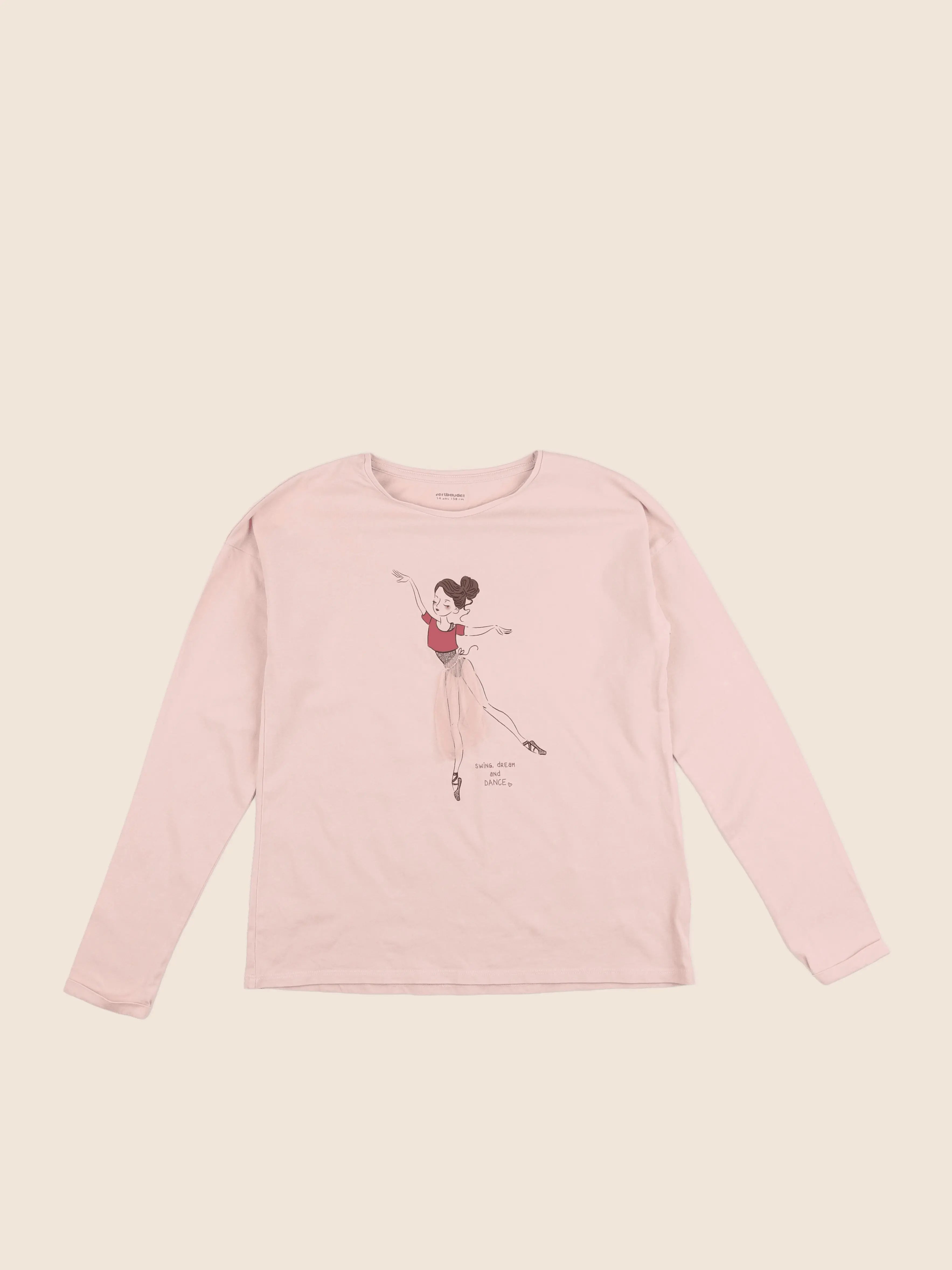 Vertbaudet - tee-shirt rose - 14 ans