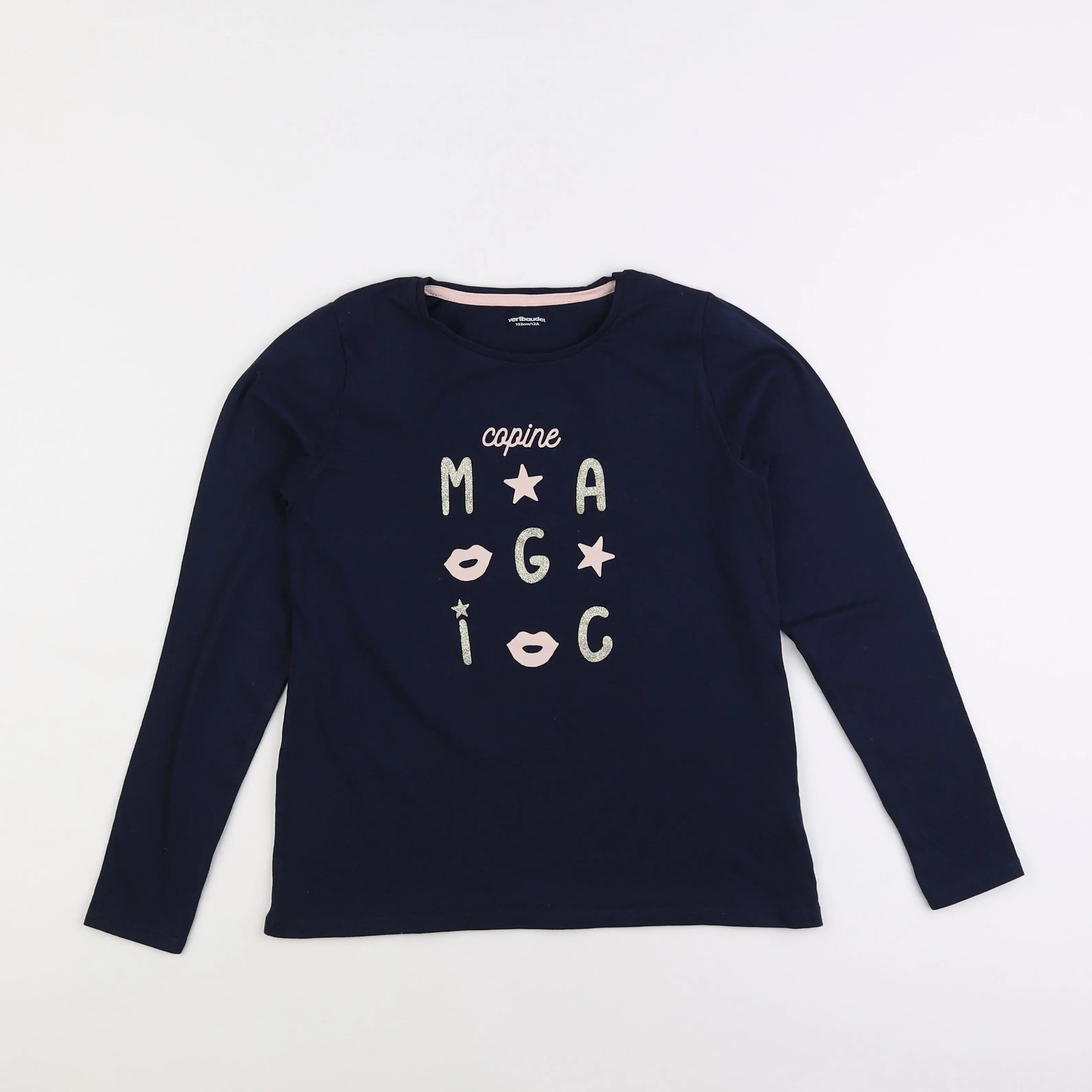 Vertbaudet - tee-shirt bleu - 12 ans