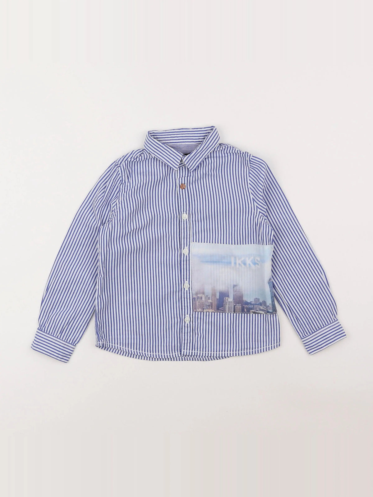 IKKS - chemise bleu, blanc - 4 ans