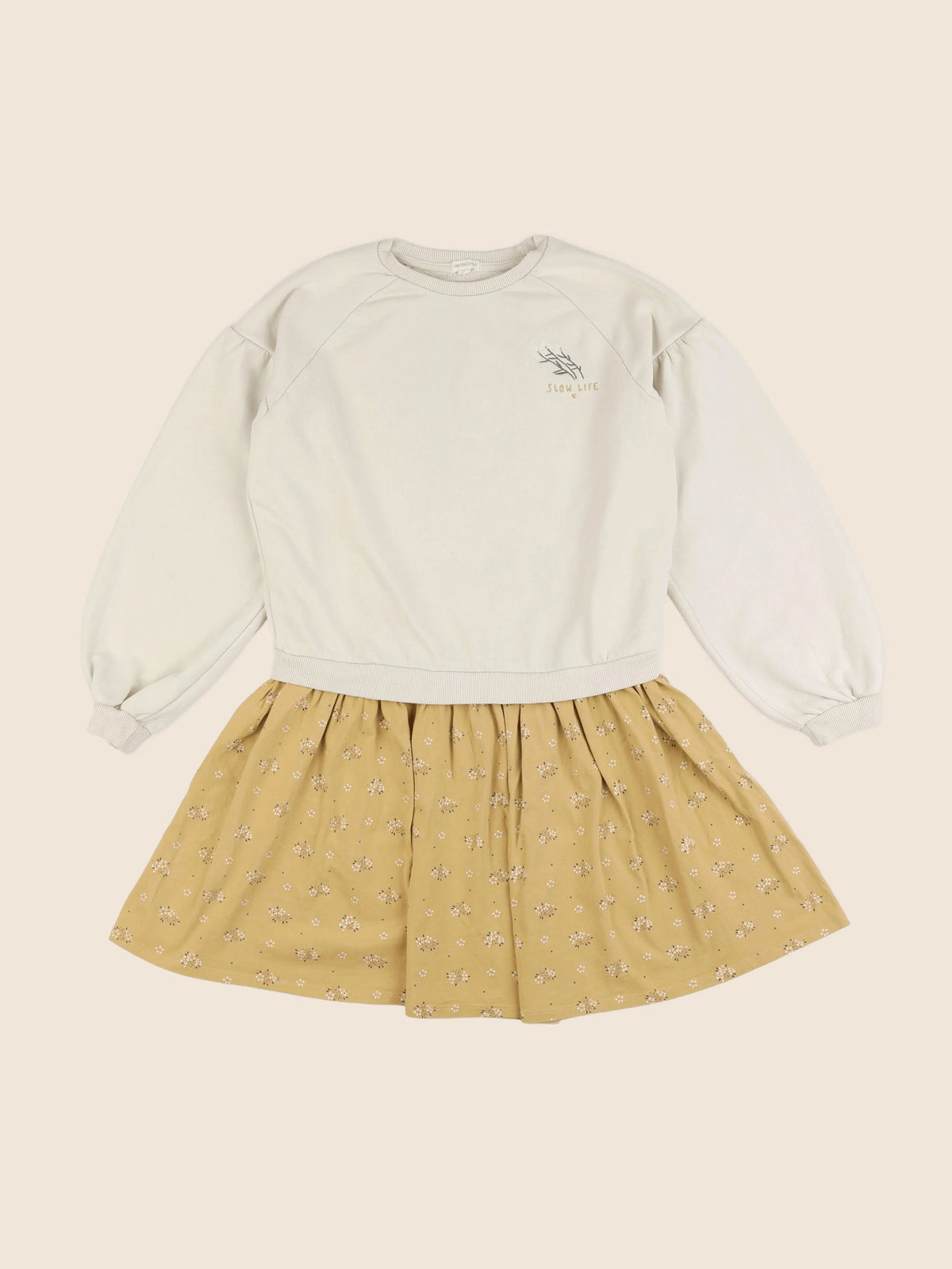 Vertbaudet - robe beige, jaune - 12 ans