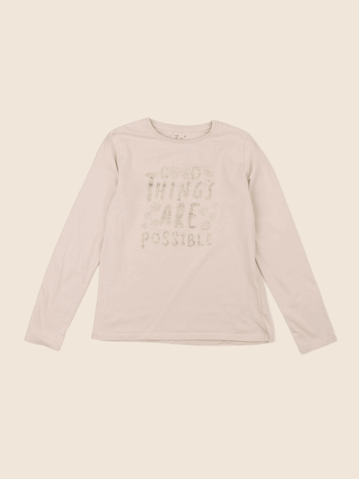 Vertbaudet - tee-shirt beige - 10 ans