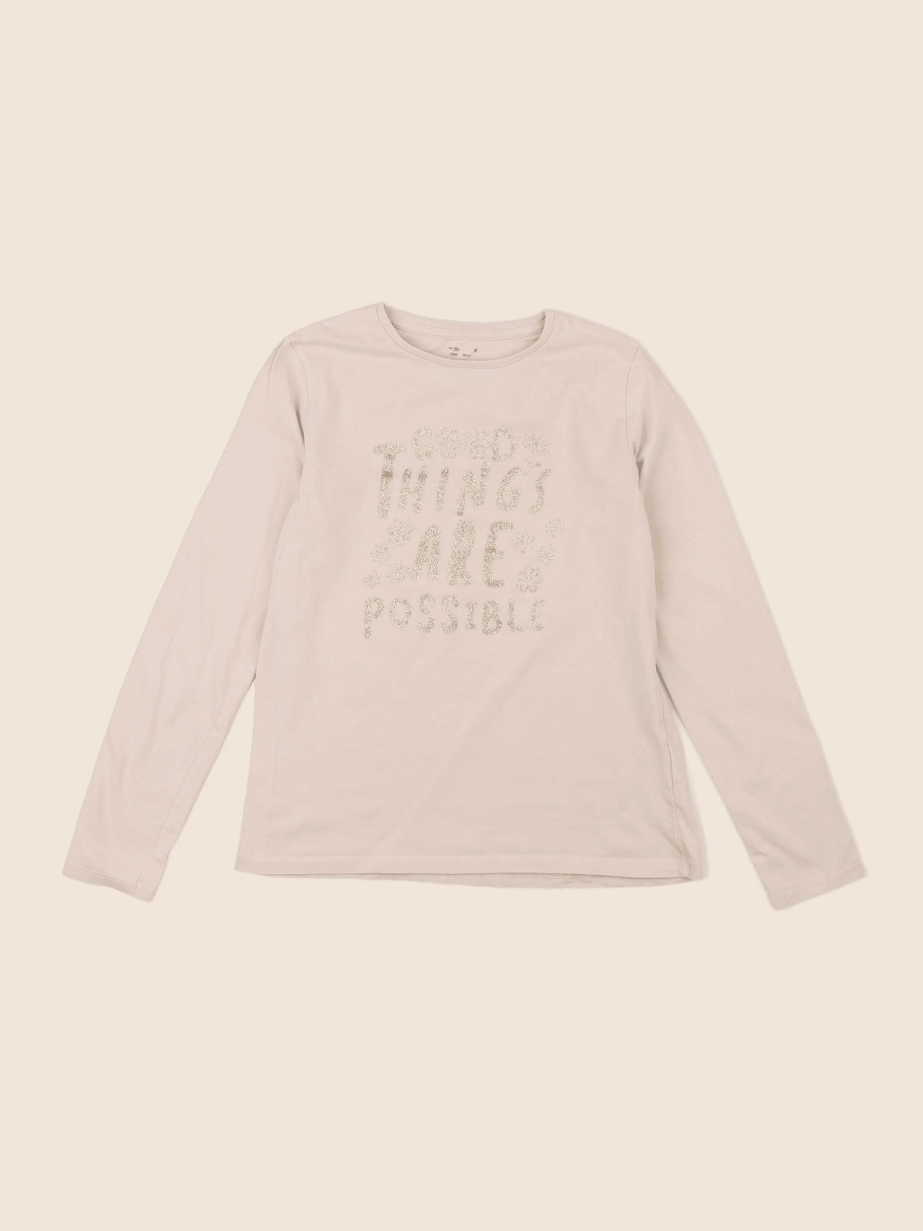 Vertbaudet - tee-shirt beige - 10 ans