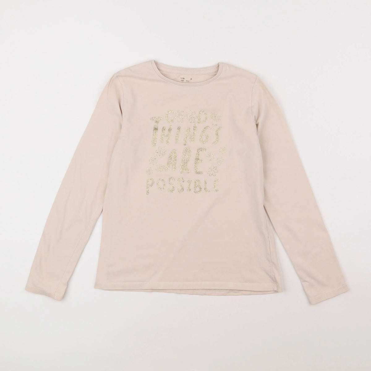 Vertbaudet - tee-shirt beige - 10 ans