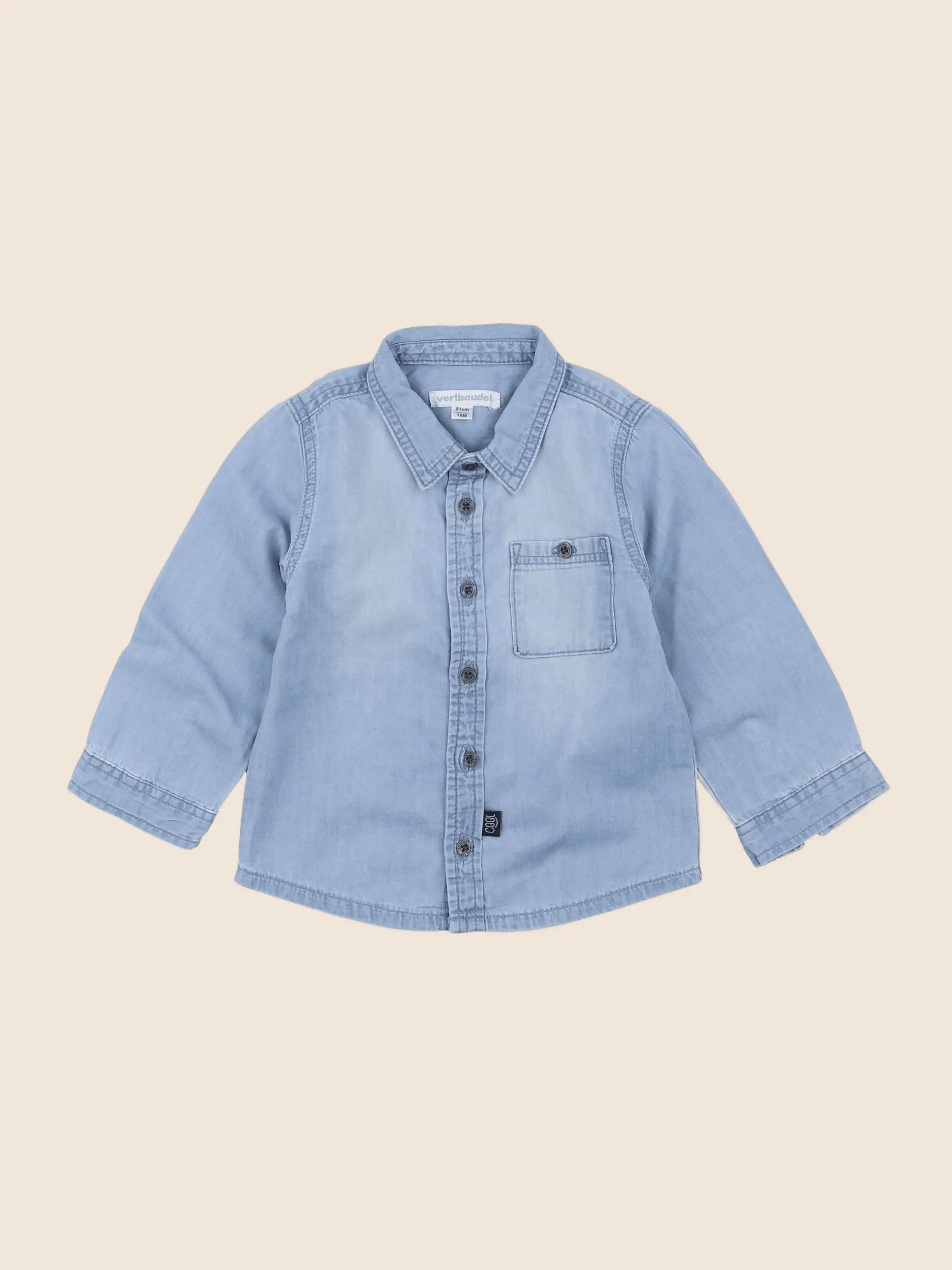 Vertbaudet - chemise bleu - 18 mois