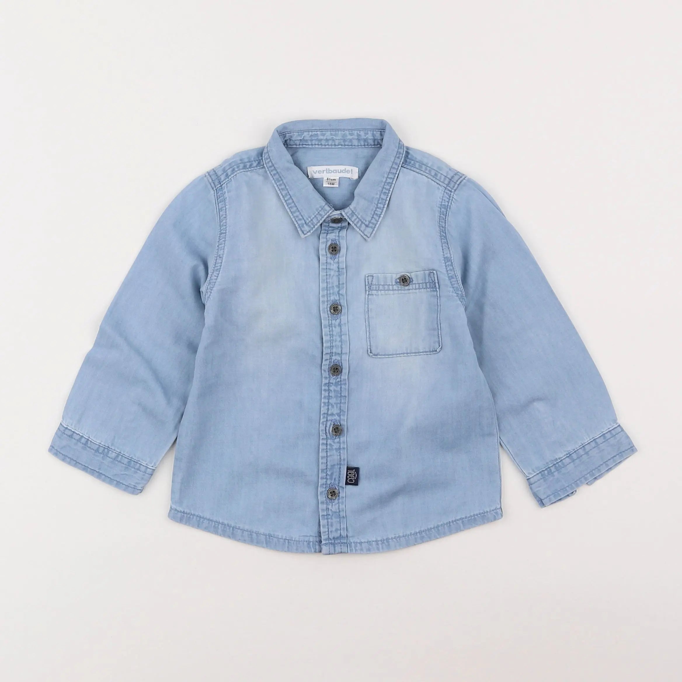 Vertbaudet - chemise bleu - 18 mois