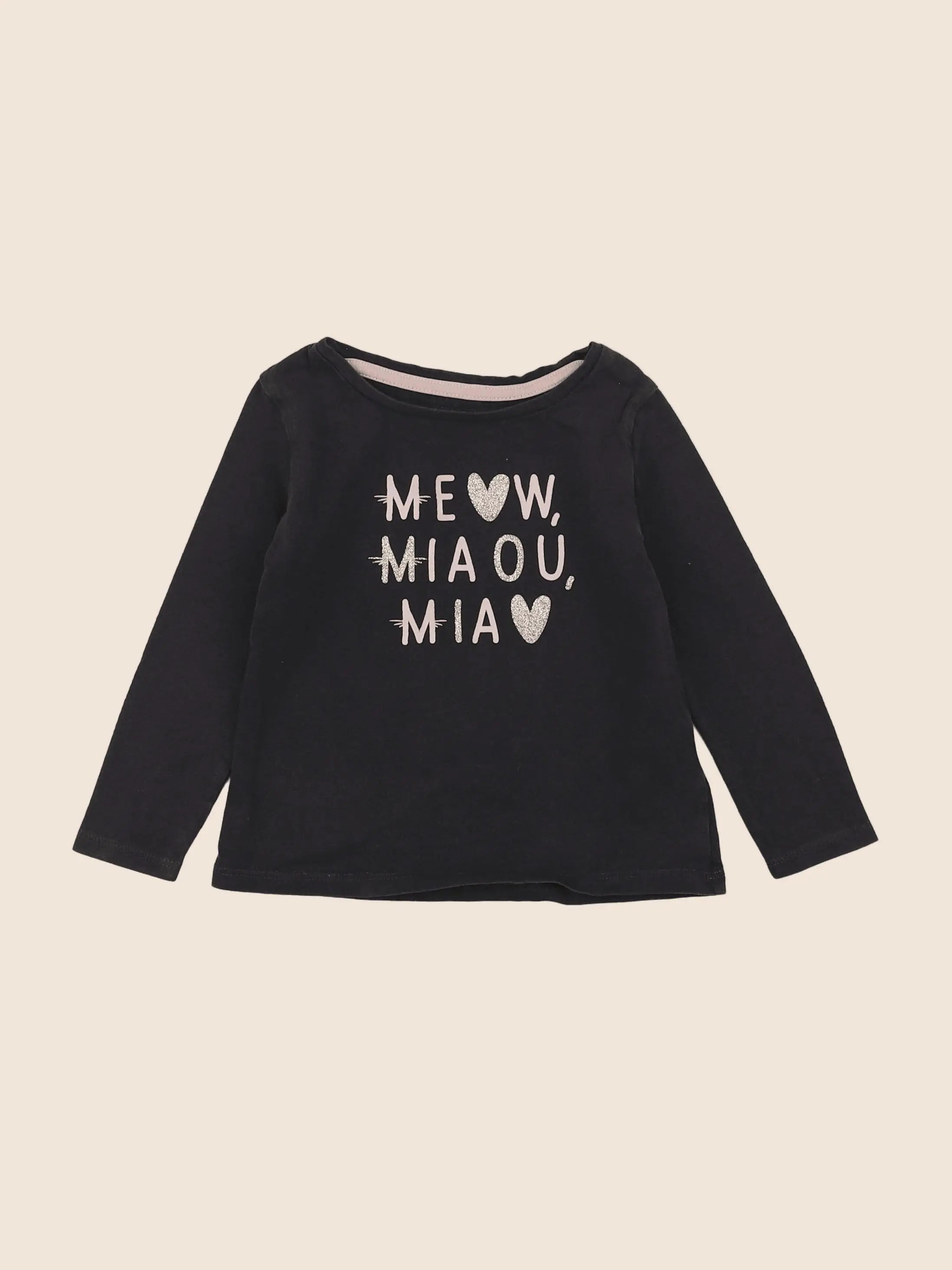 Vertbaudet - tee-shirt gris, or - 2 ans