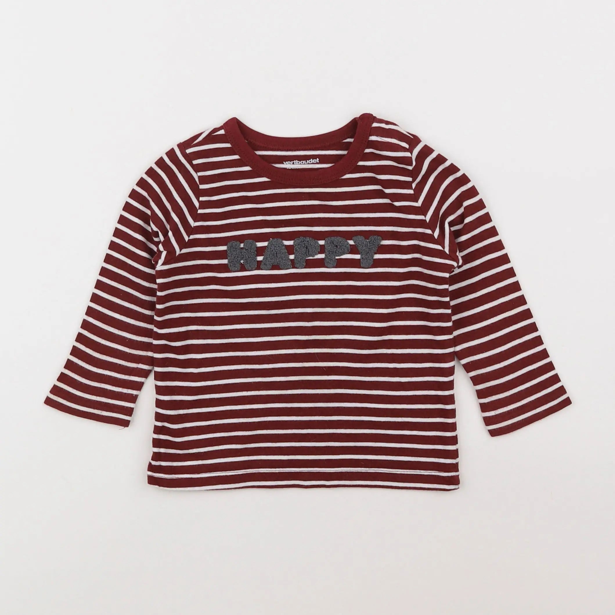 Vertbaudet - tee-shirt rouge - 12 mois