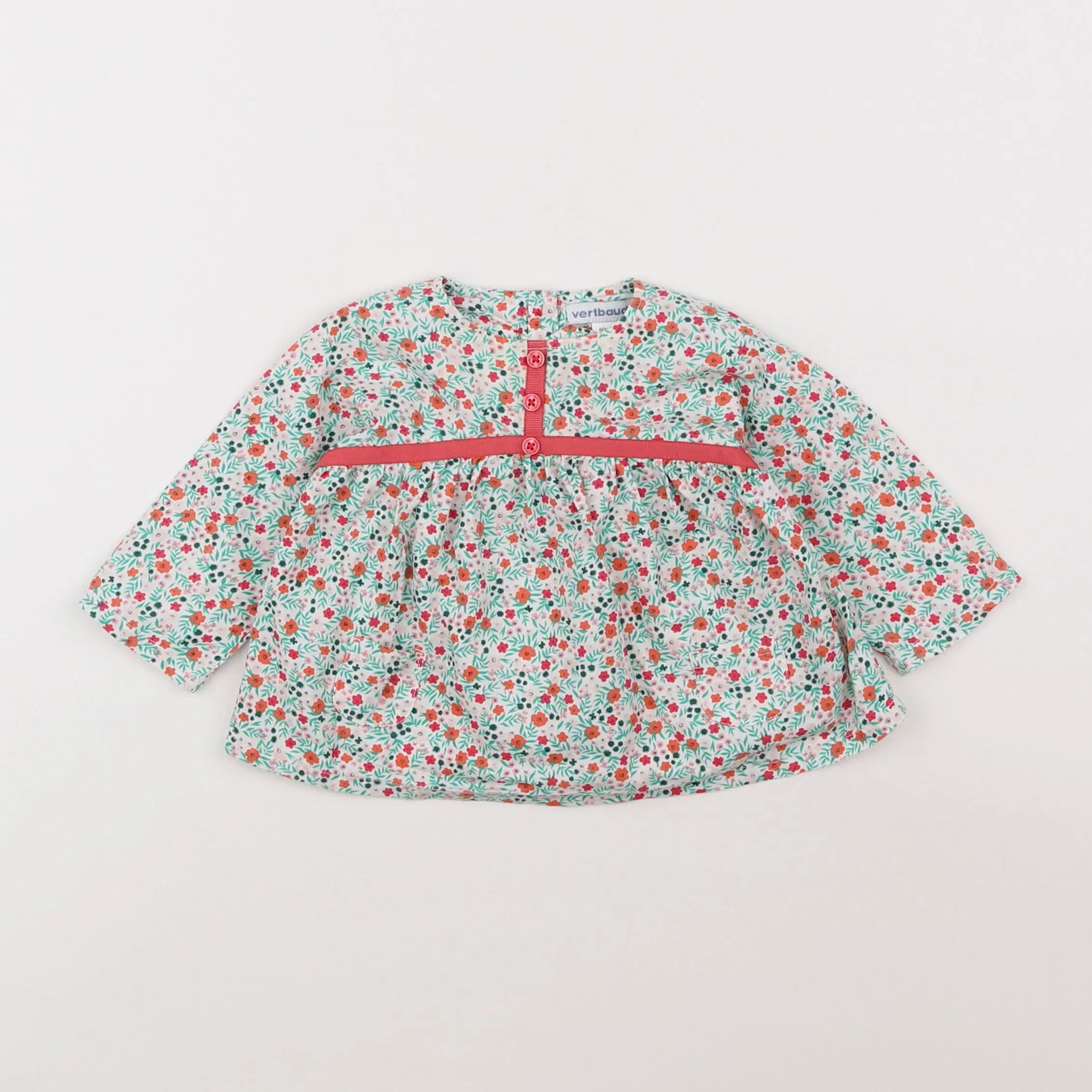Vertbaudet - blouse vert - 3 mois
