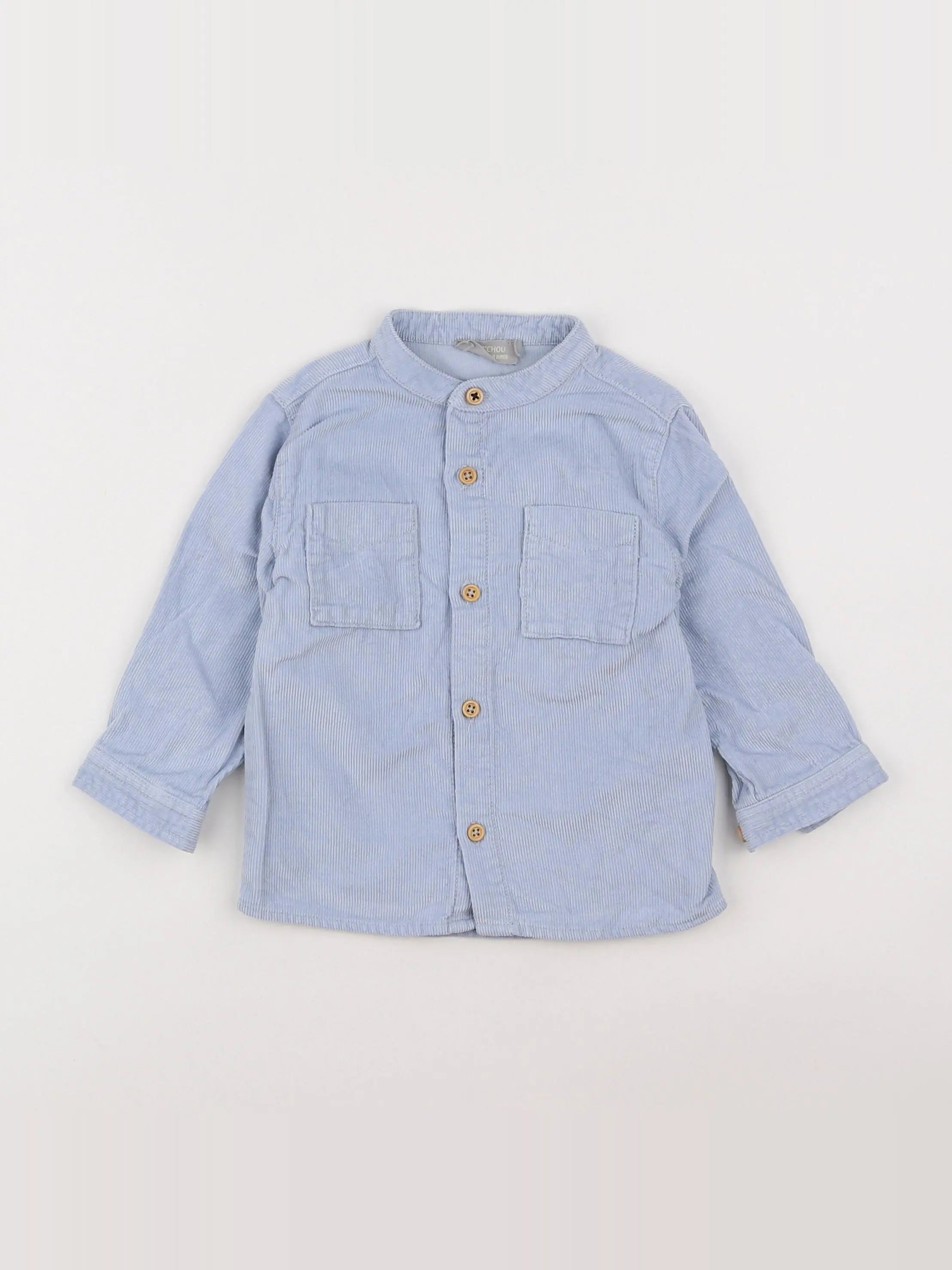 Boutchou - chemise bleu - 12 mois