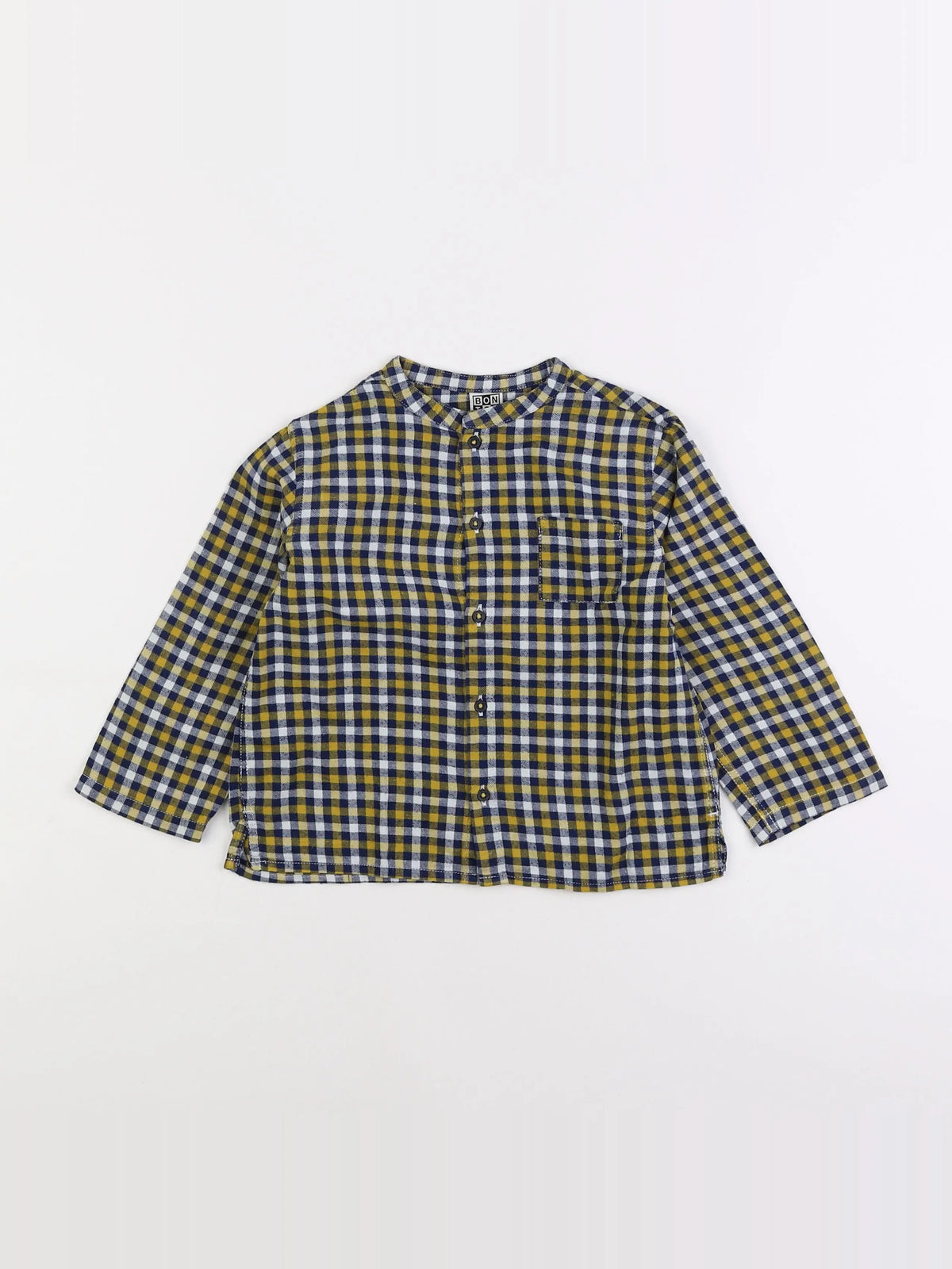 Bonton - chemise bleu, jaune - 3 ans