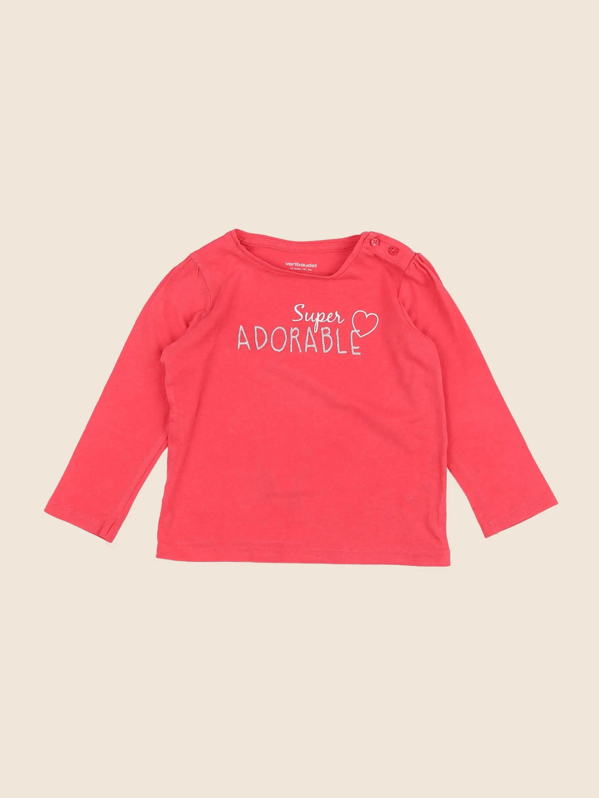 Vertbaudet - tee-shirt rose - 18 mois