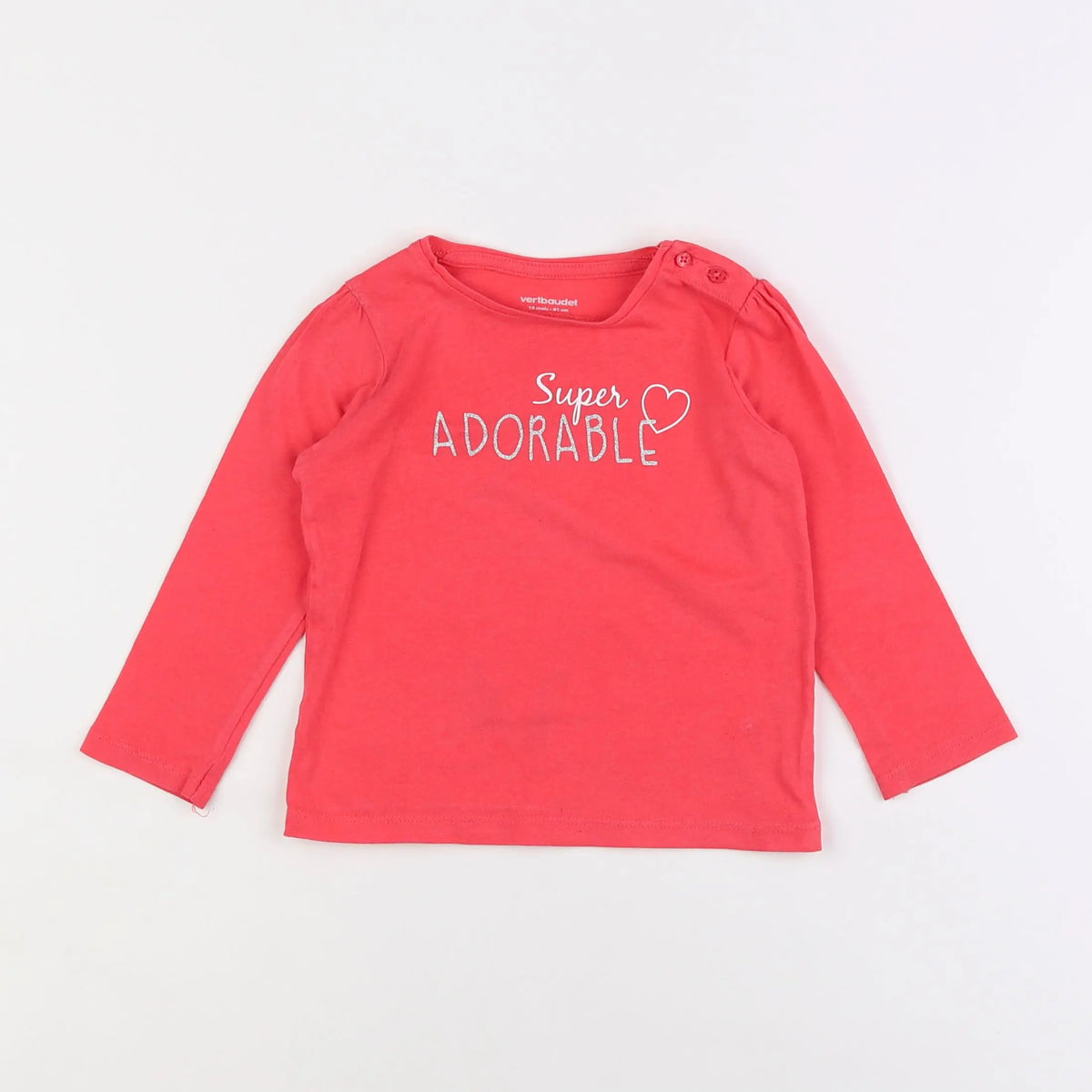 Vertbaudet - tee-shirt rose - 18 mois
