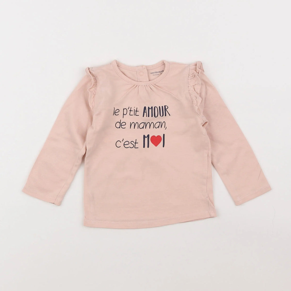 Vertbaudet - tee-shirt rose - 12 mois
