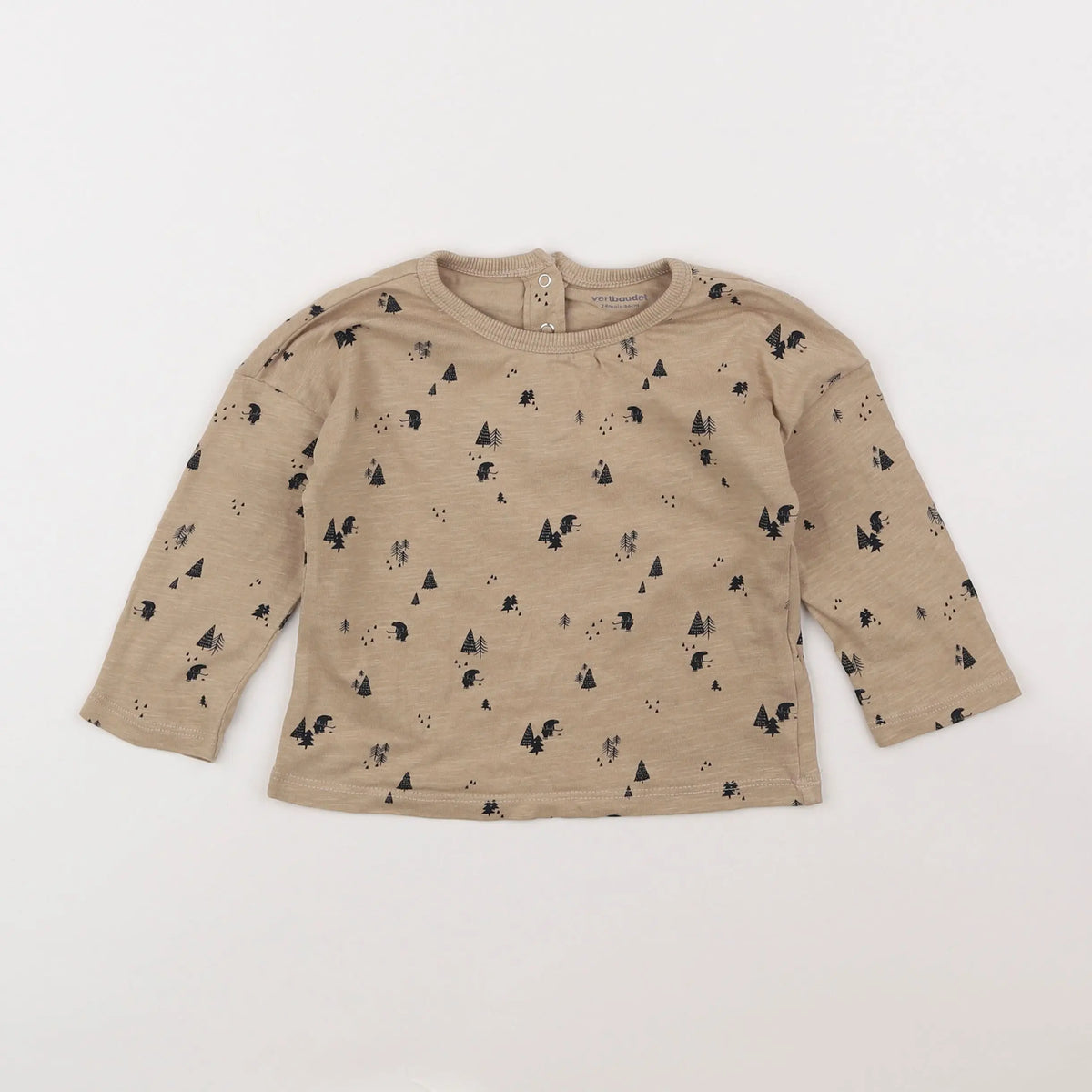 Vertbaudet - tee-shirt marron - 2 ans