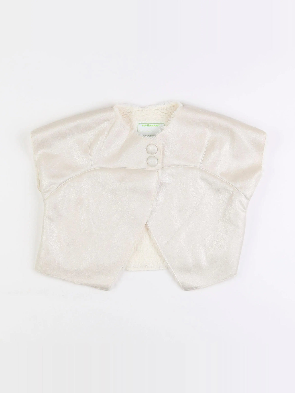 Vertbaudet - gilet beige, or - 8 ans