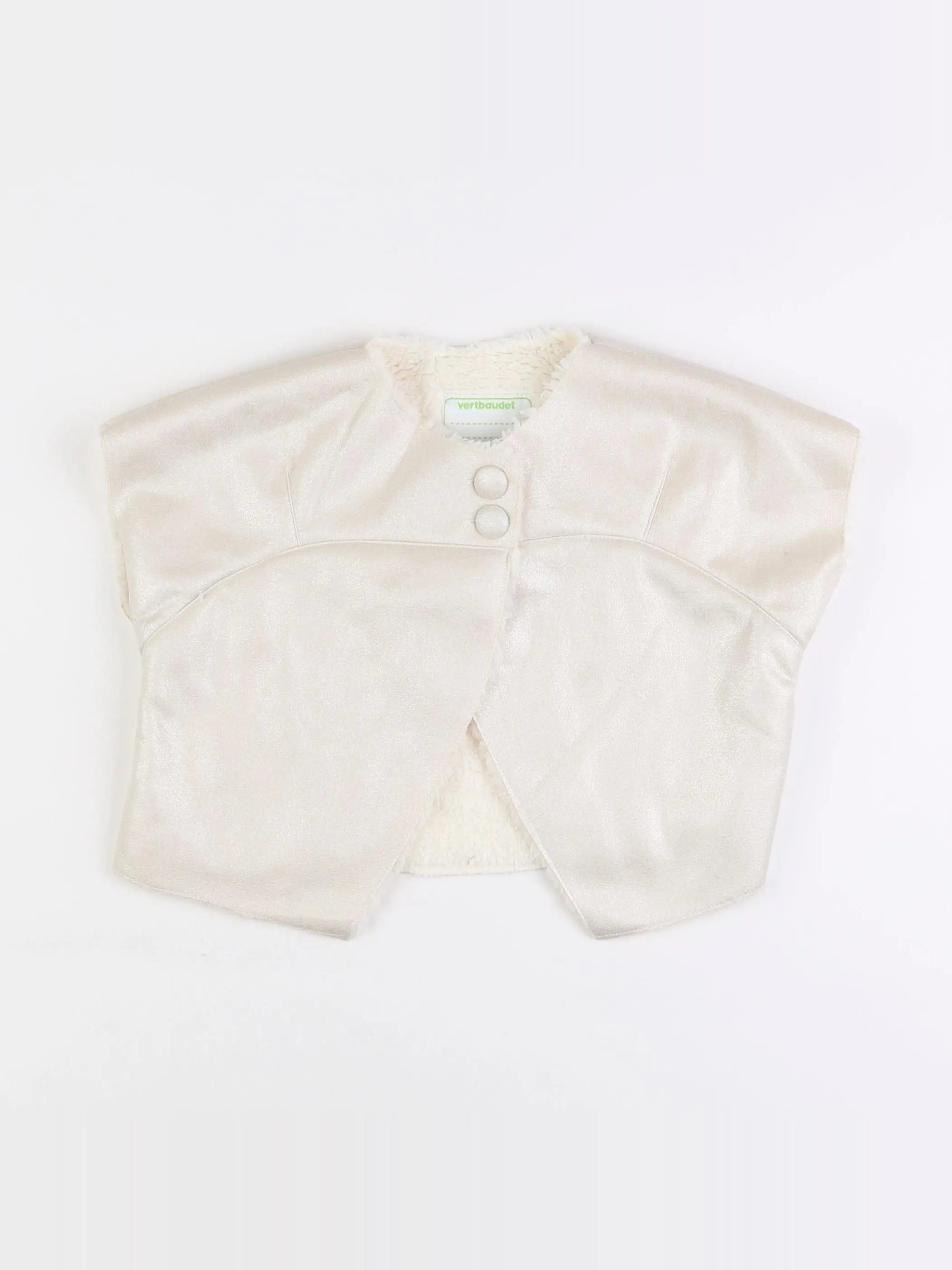 Vertbaudet - gilet beige, or - 8 ans