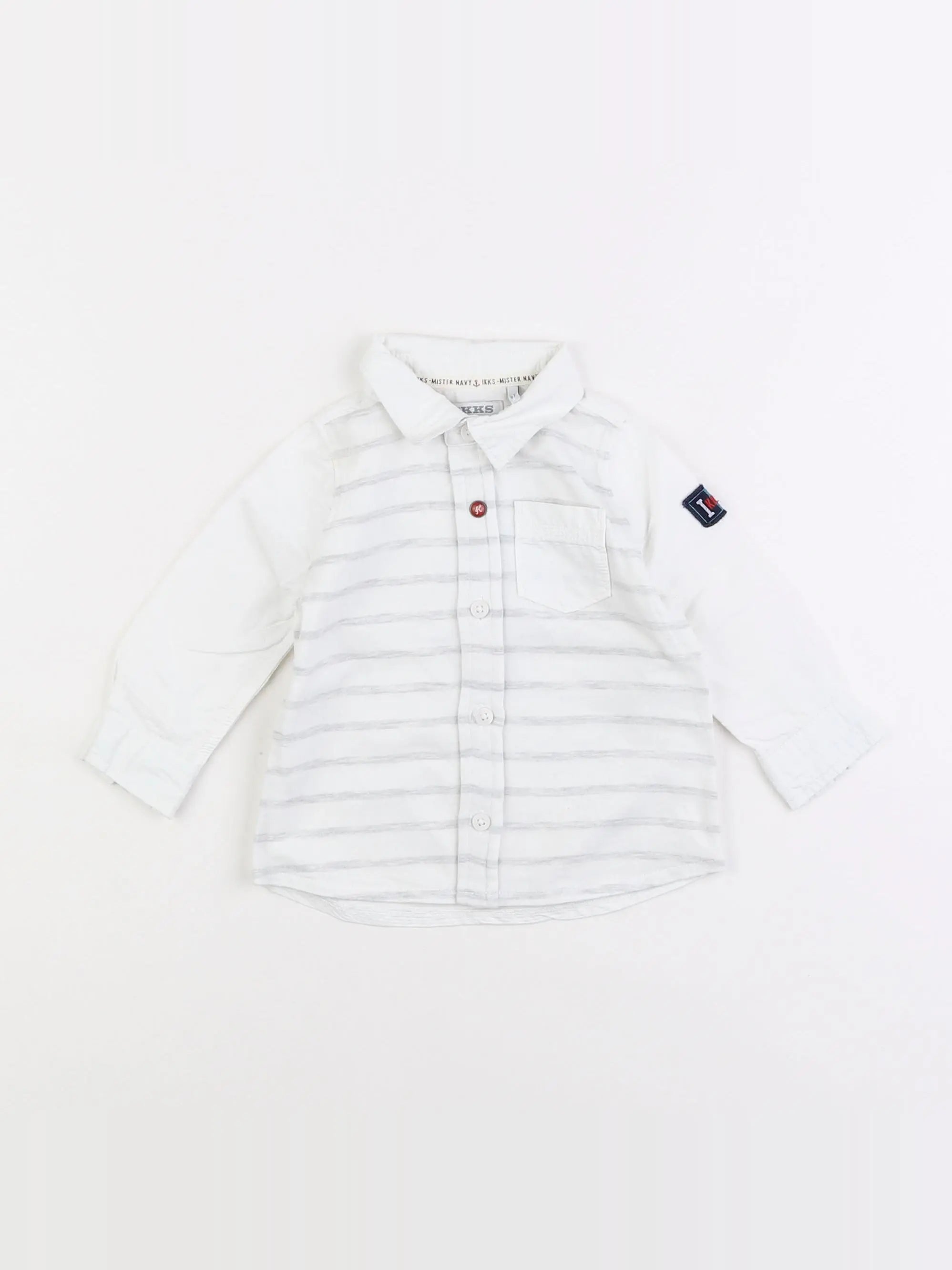 IKKS - chemise imprimé au dos blanc - 6 mois