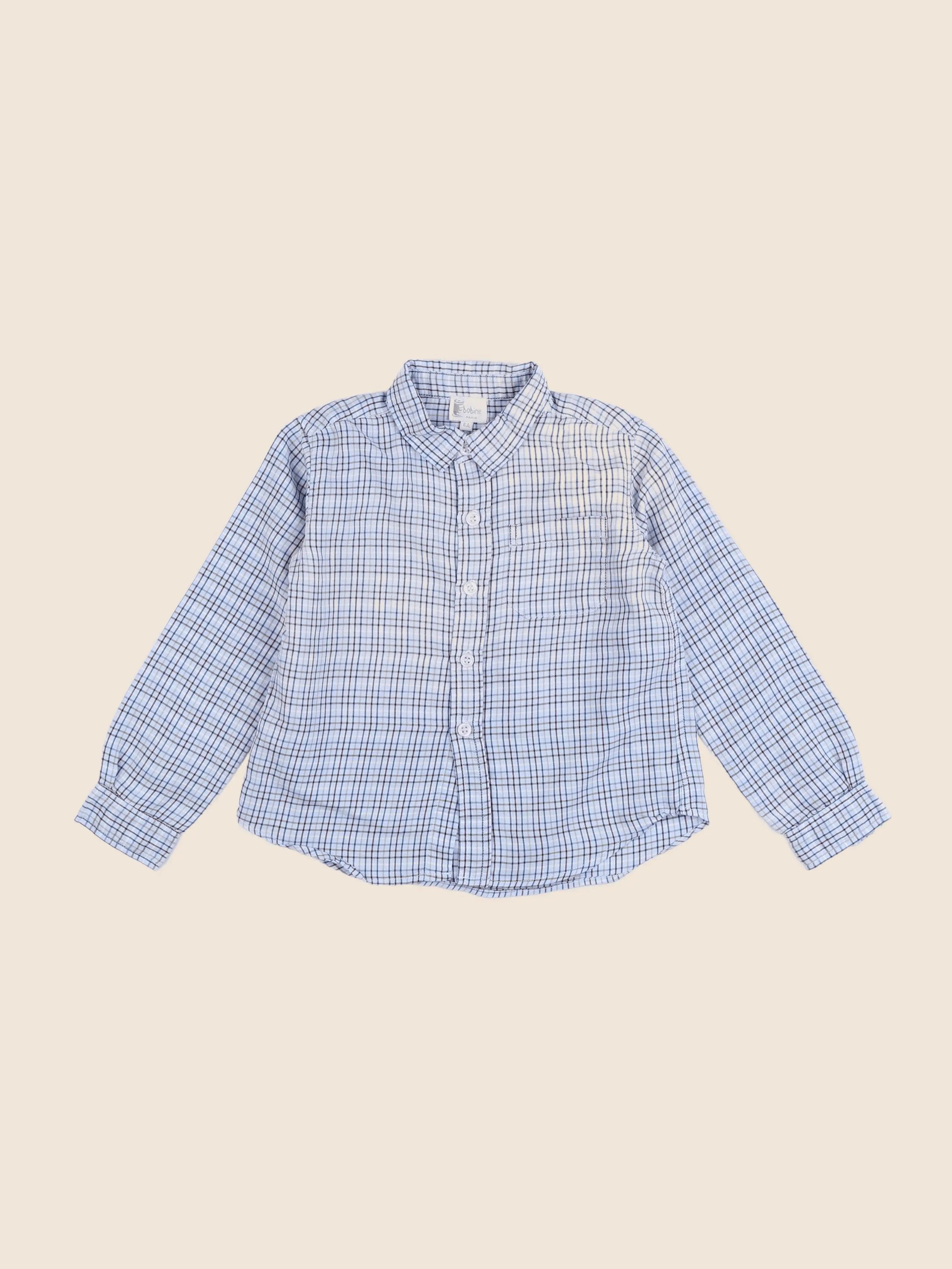 Bobine - chemise bleu - 6 ans