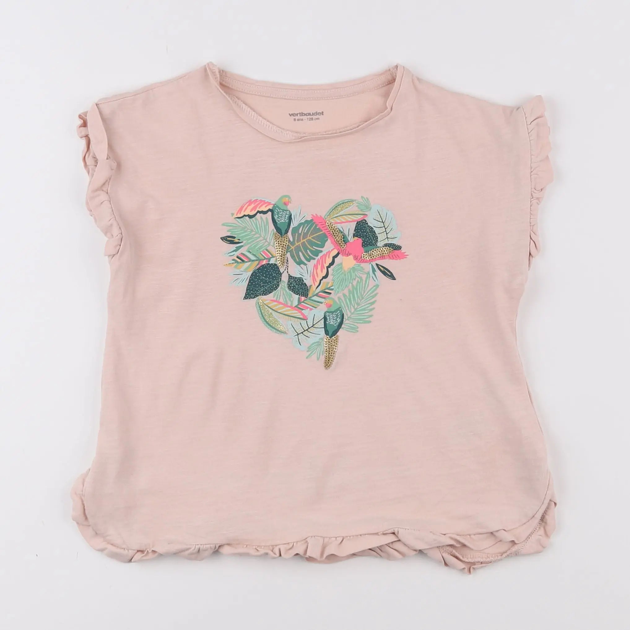 Vertbaudet - tee-shirt rose - 8 ans