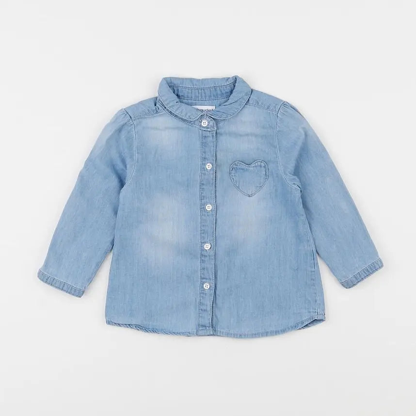 Vertbaudet - blouse bleu - 12 mois