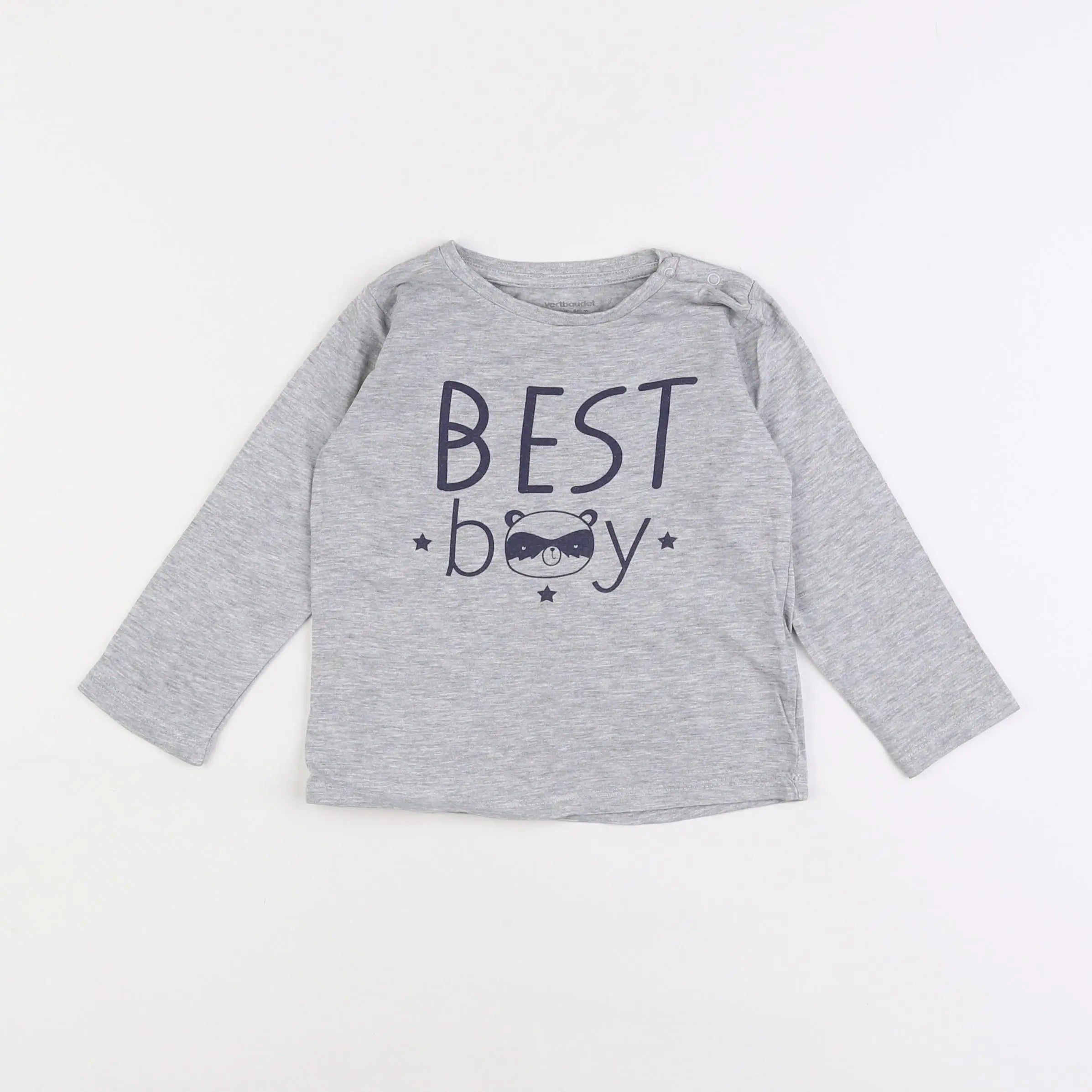 Vertbaudet - tee-shirt gris - 2 ans