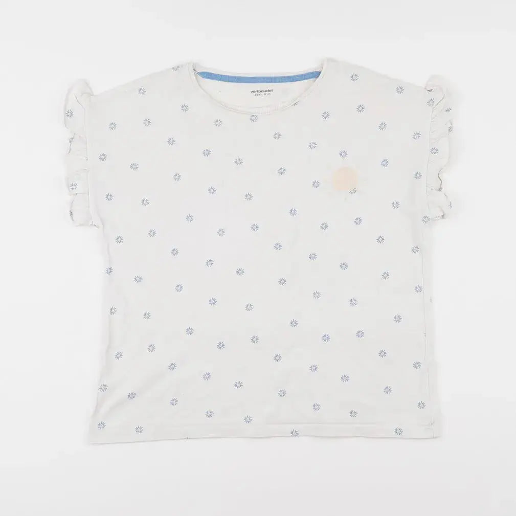 Vertbaudet - tee-shirt blanc, bleu - 12 ans