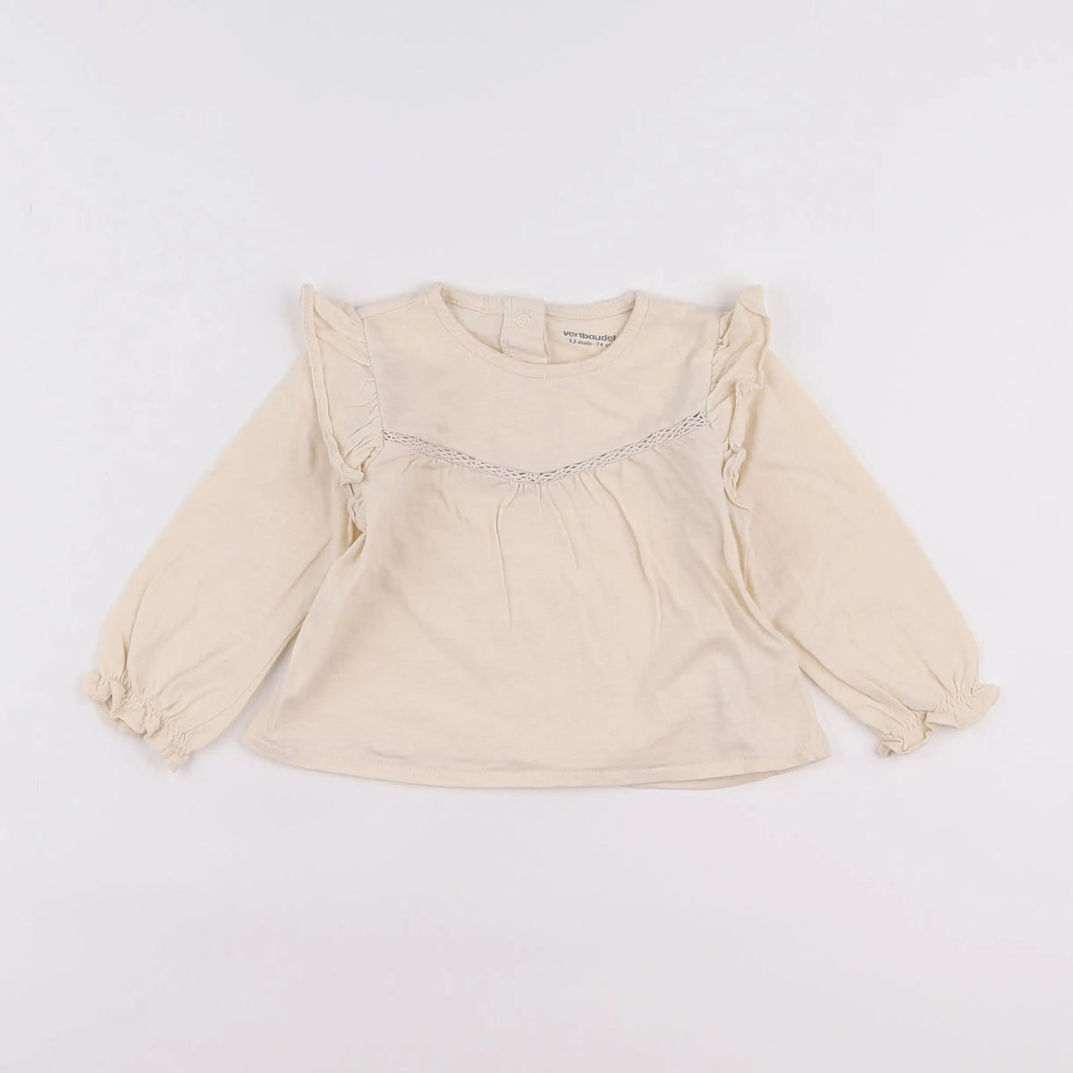 Vertbaudet - tee-shirt beige - 12 mois