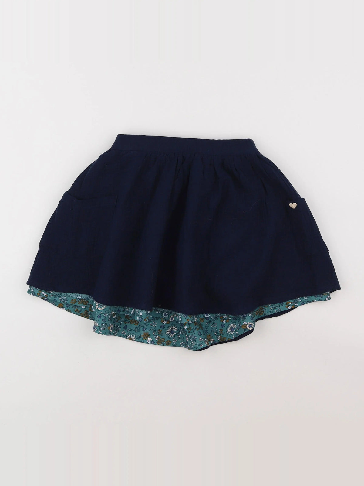 Vertbaudet - jupe réversible bleu - 9 ans